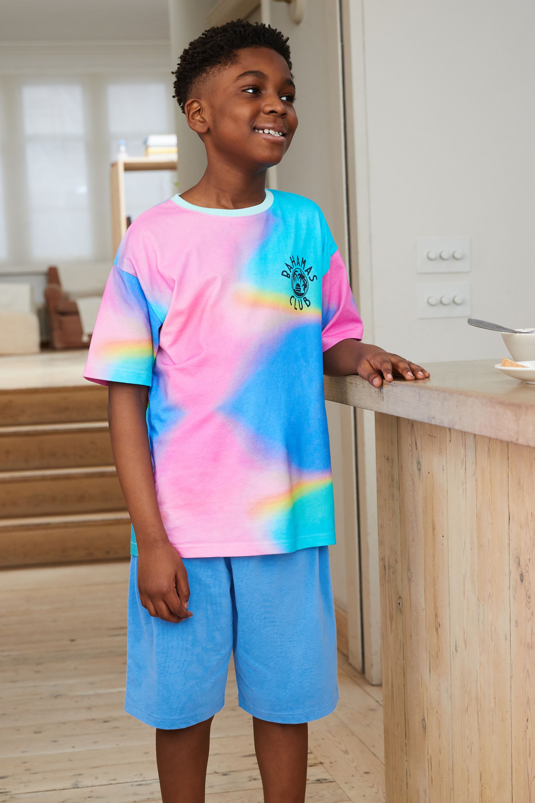 Pastel Tie Dye Effect Short Pyjamas (3-16yrs)