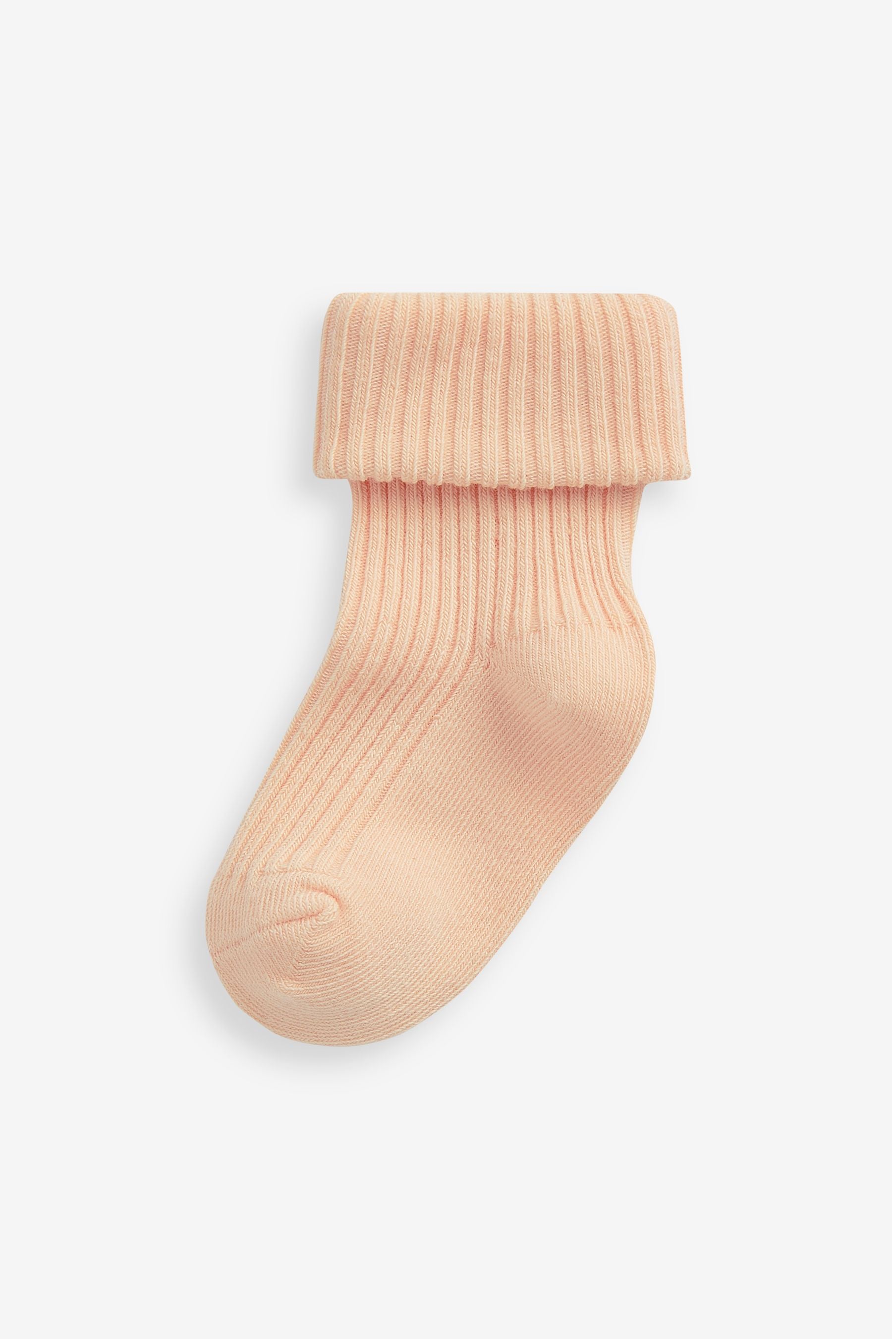 Peach Pink Baby Roll Top Socks 4 Pack (0mths-2yrs)