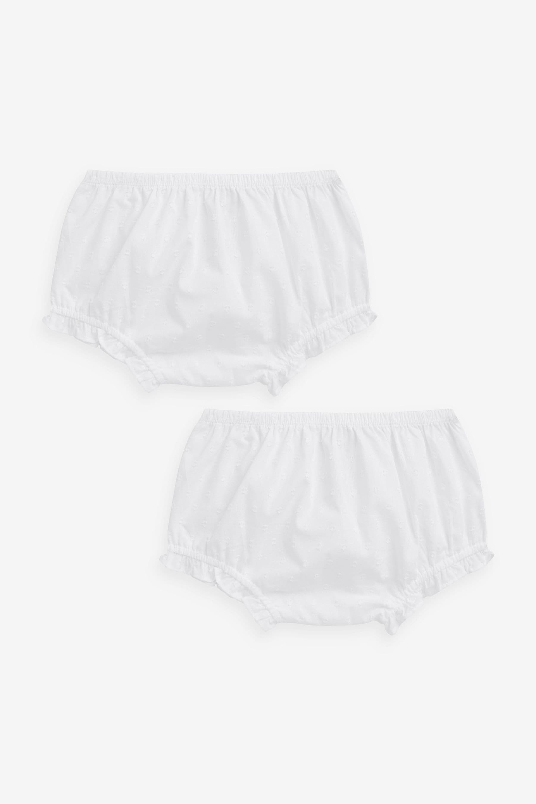 White Frill Baby Bloomers 2 Pack (0mths-2yrs)