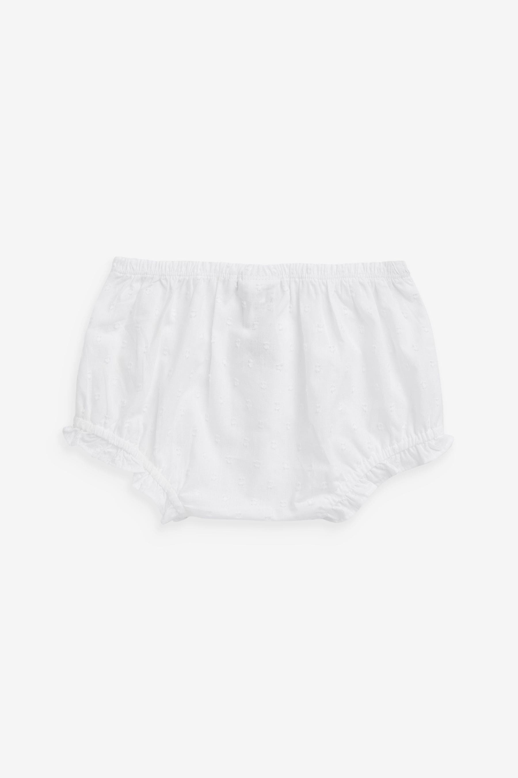 White Frill Baby Bloomers 2 Pack (0mths-2yrs)