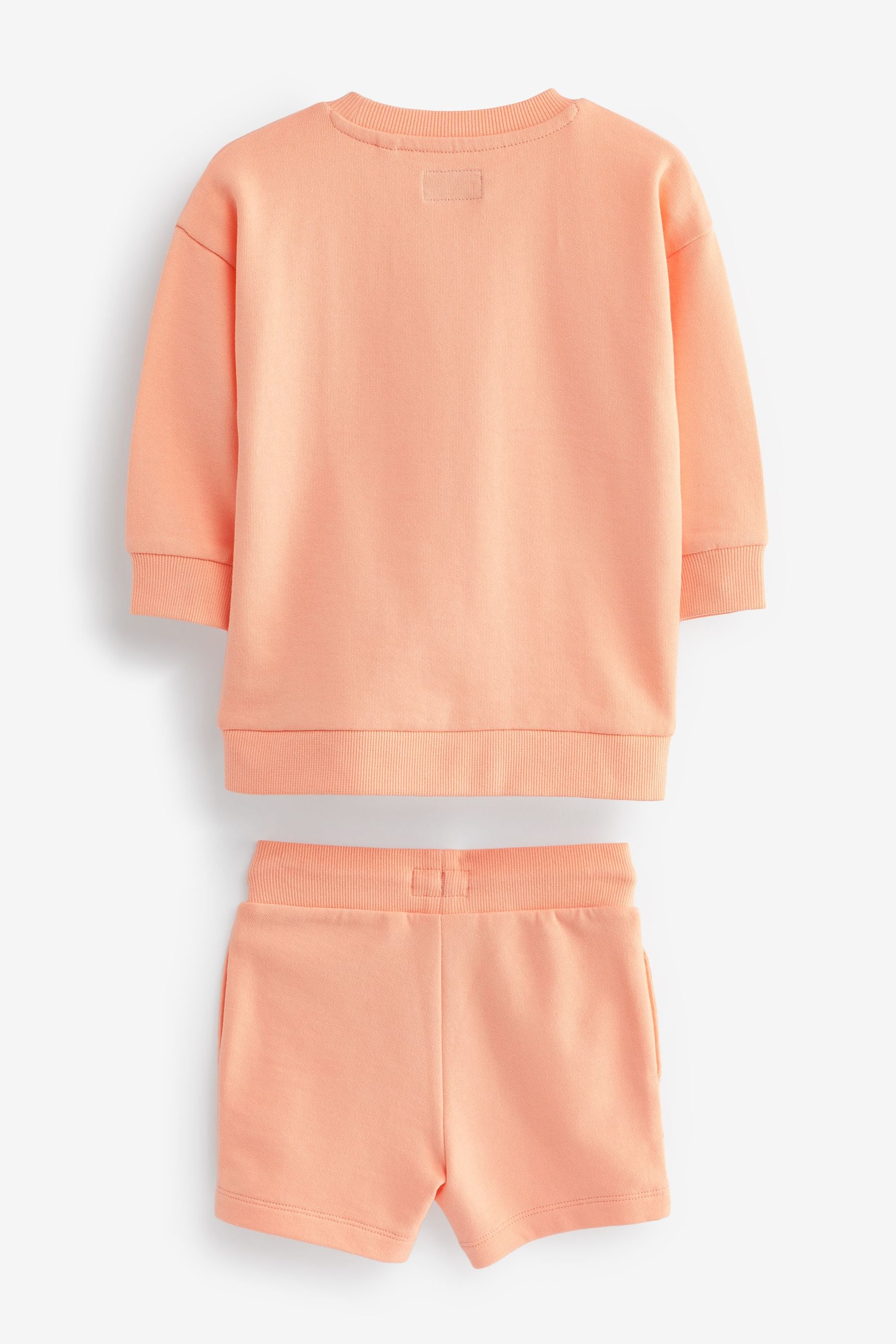 Light Orange Character Crew Sweatshirt And Shorts Set (3mths-7yrs)