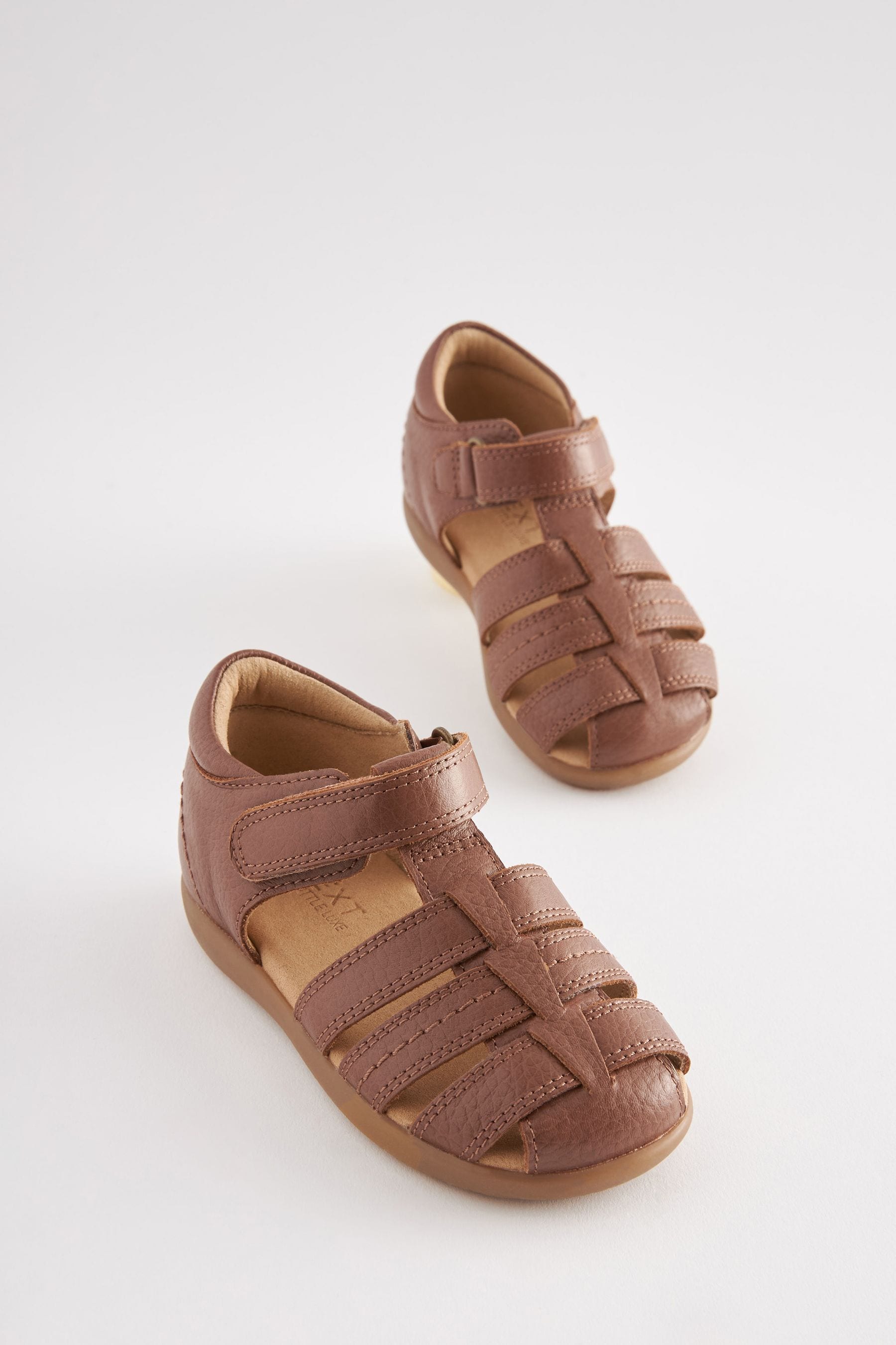 Tan Brown Little Luxe Leather Fisherman Sandals