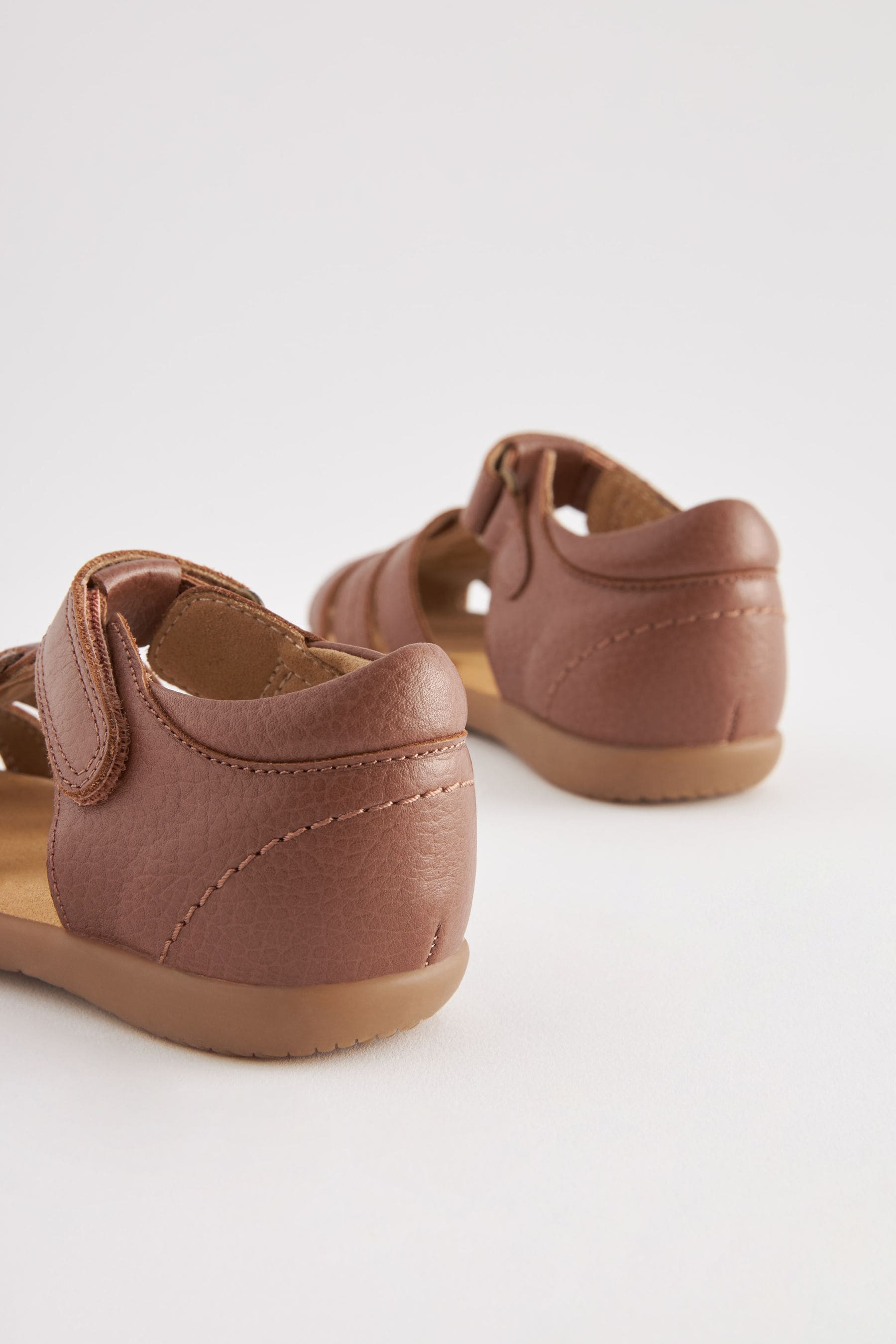 Tan Brown Little Luxe Leather Fisherman Sandals