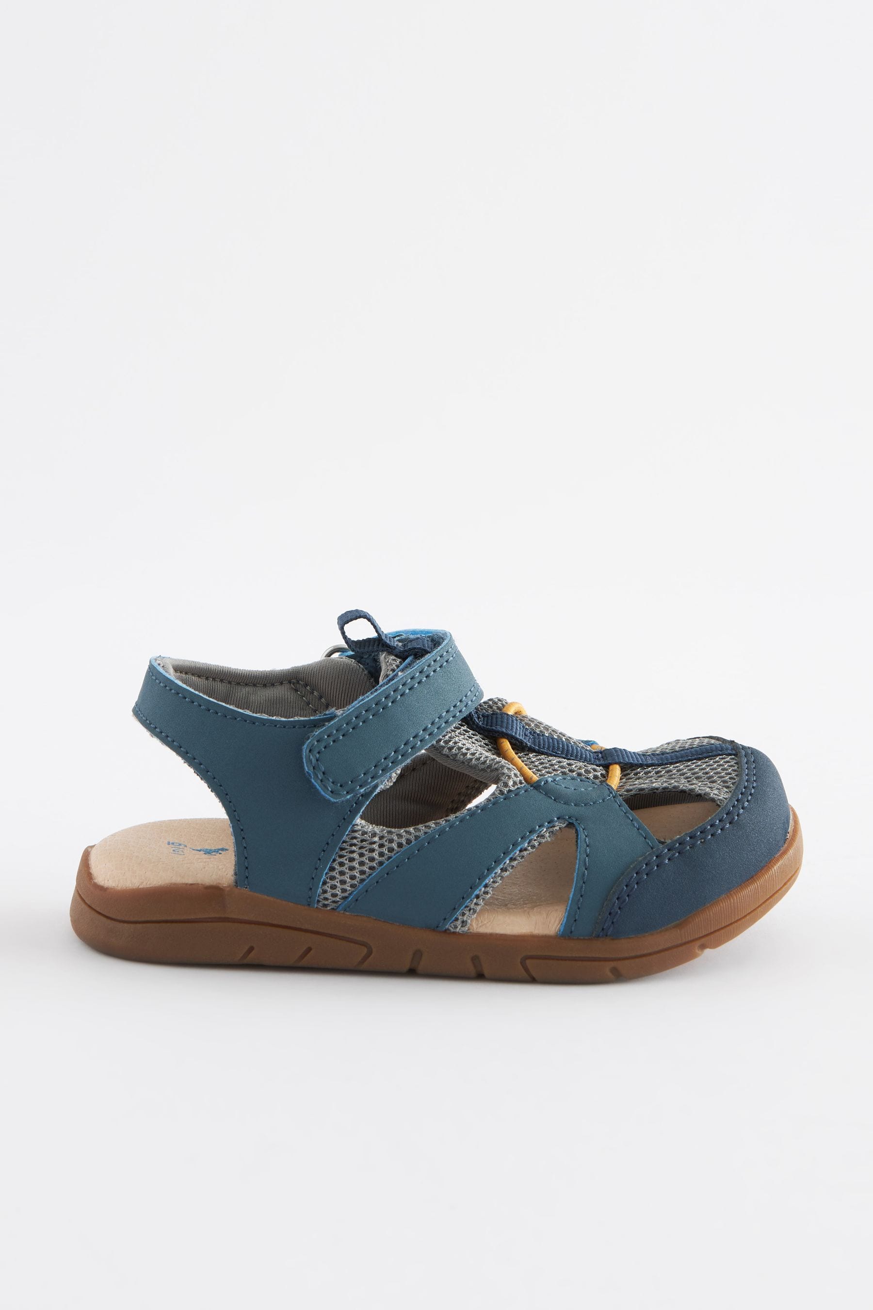 Blue Closed Toe Touch Fastening Sandals