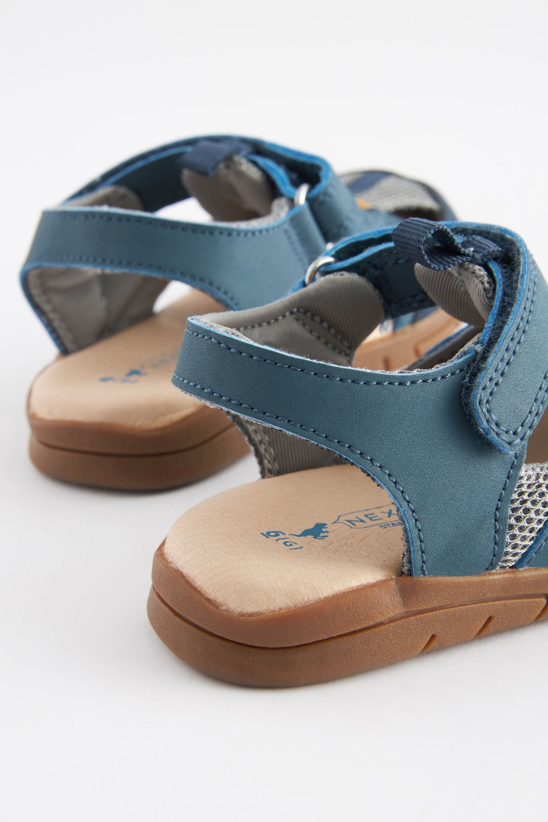 Blue Closed Toe Touch Fastening Sandals