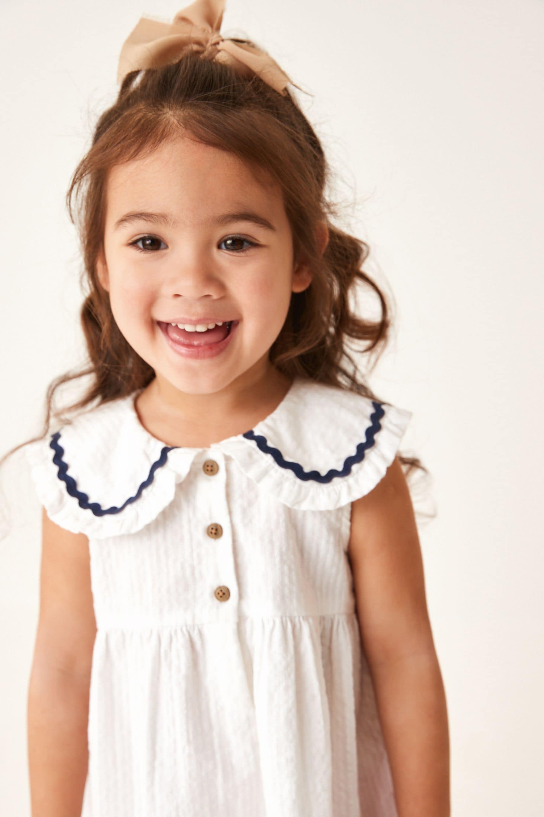 White Cotton Collar Dress (3mths-8yrs)