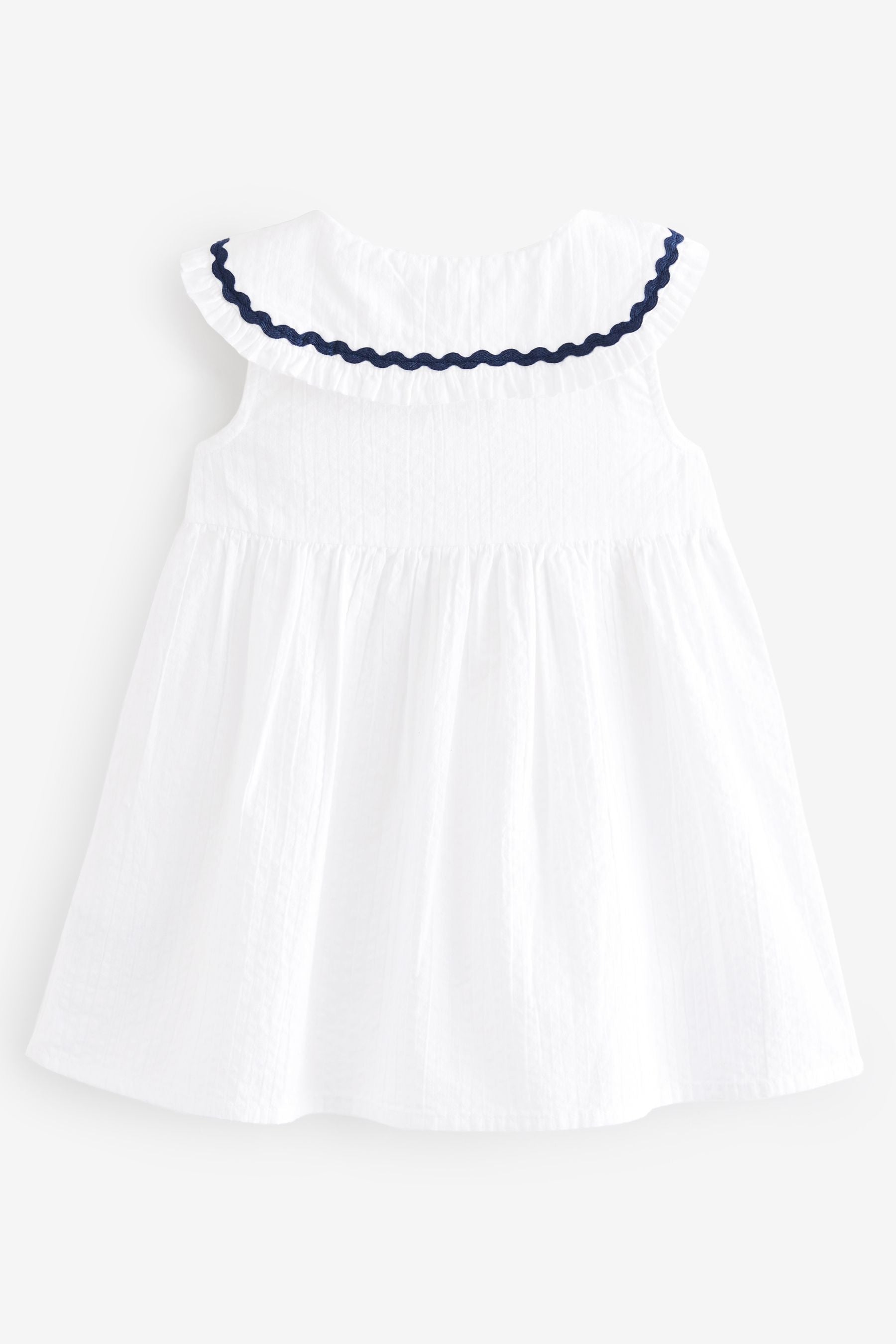 White Cotton Collar Dress (3mths-8yrs)