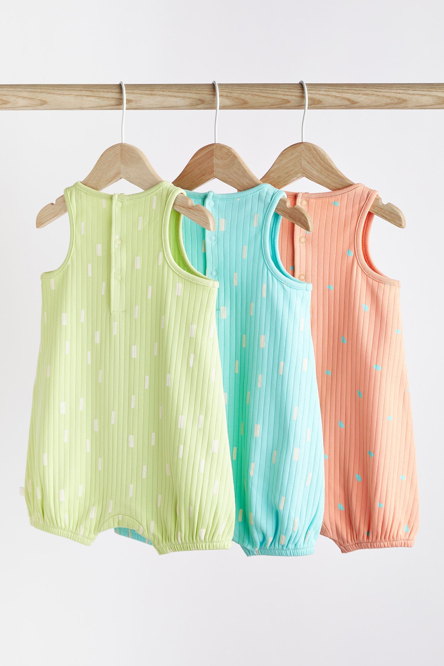 Multi Bright Character Baby Jersey Romper 3 Pack (0mths-3yrs)