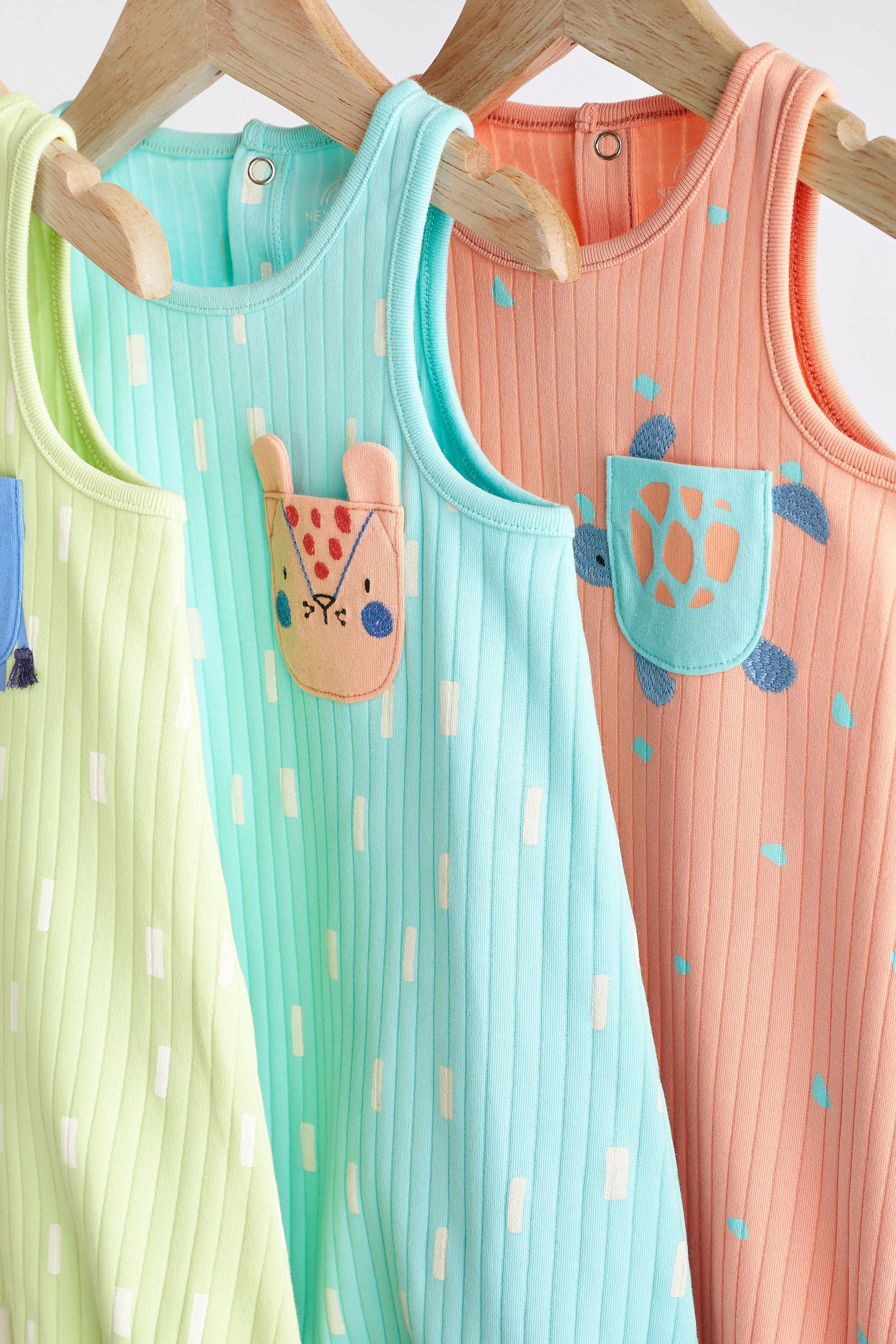 Multi Bright Character Baby Jersey Romper 3 Pack (0mths-3yrs)