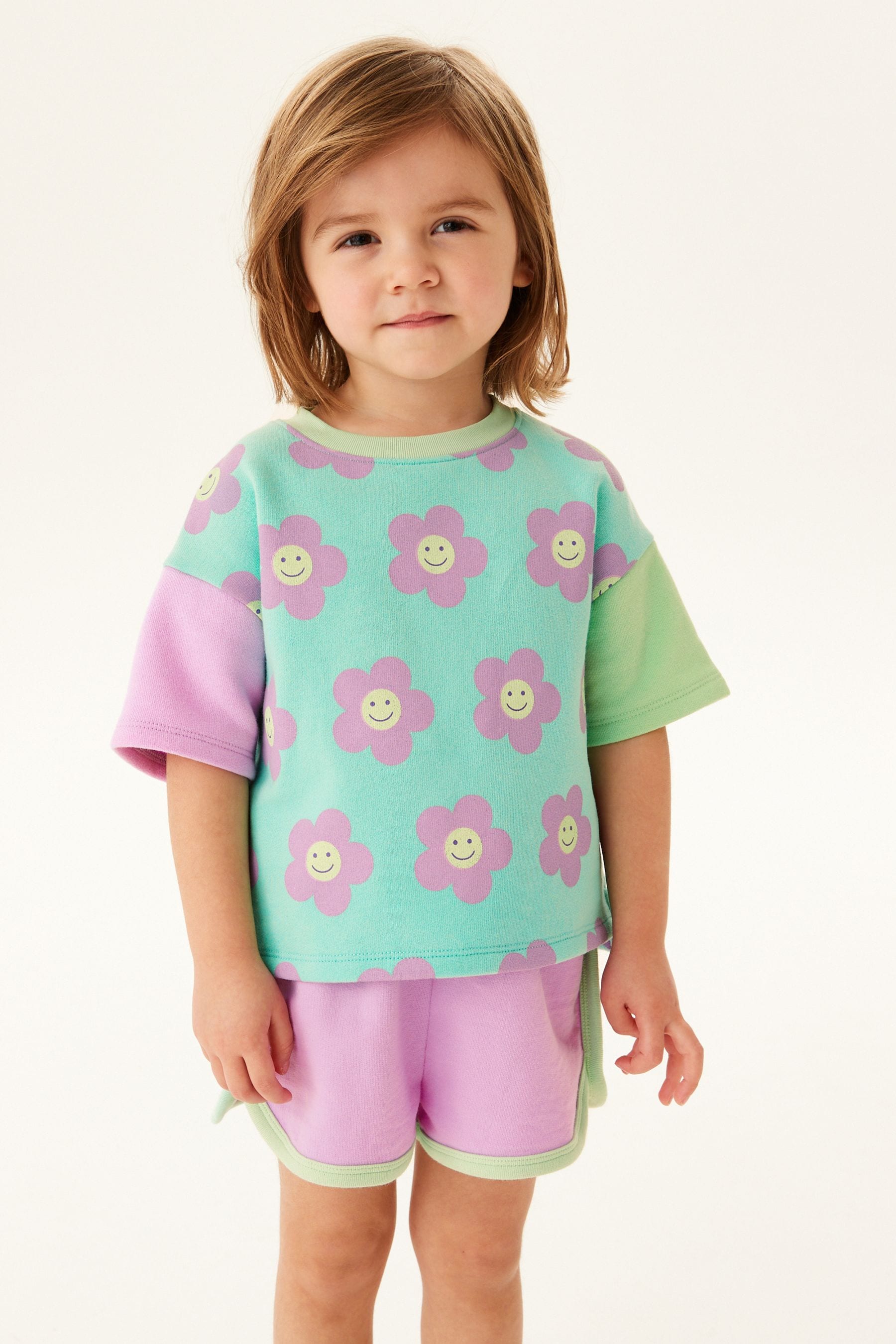 Purple/Green T-Shirt and Short Set (3mths-7yrs)