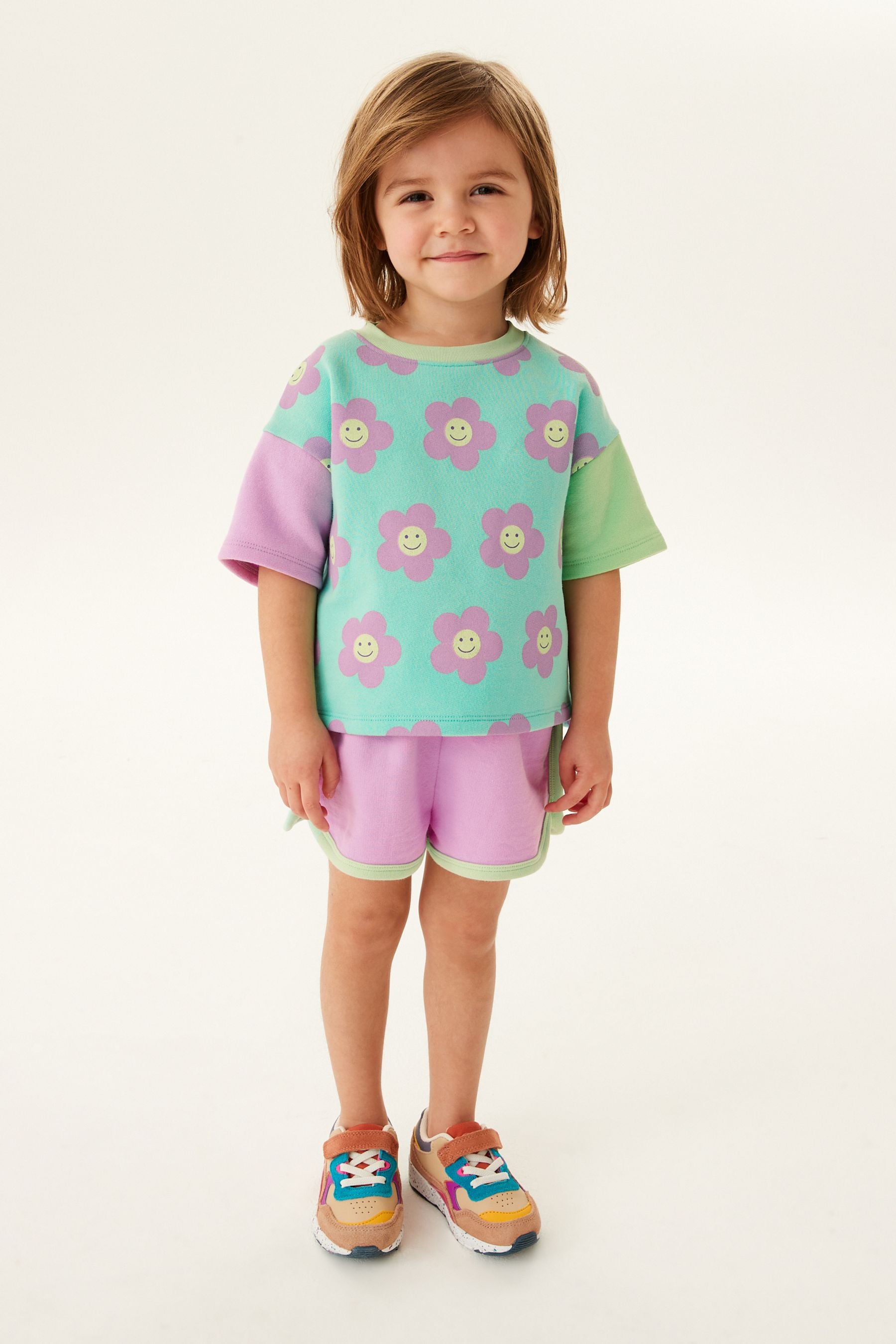 Purple/Green T-Shirt and Short Set (3mths-7yrs)