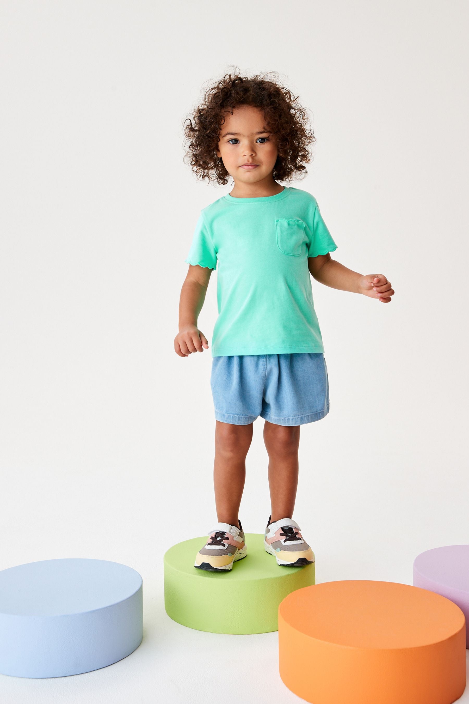 Green Scallop Cotton T-Shirt (3mths-7yrs)