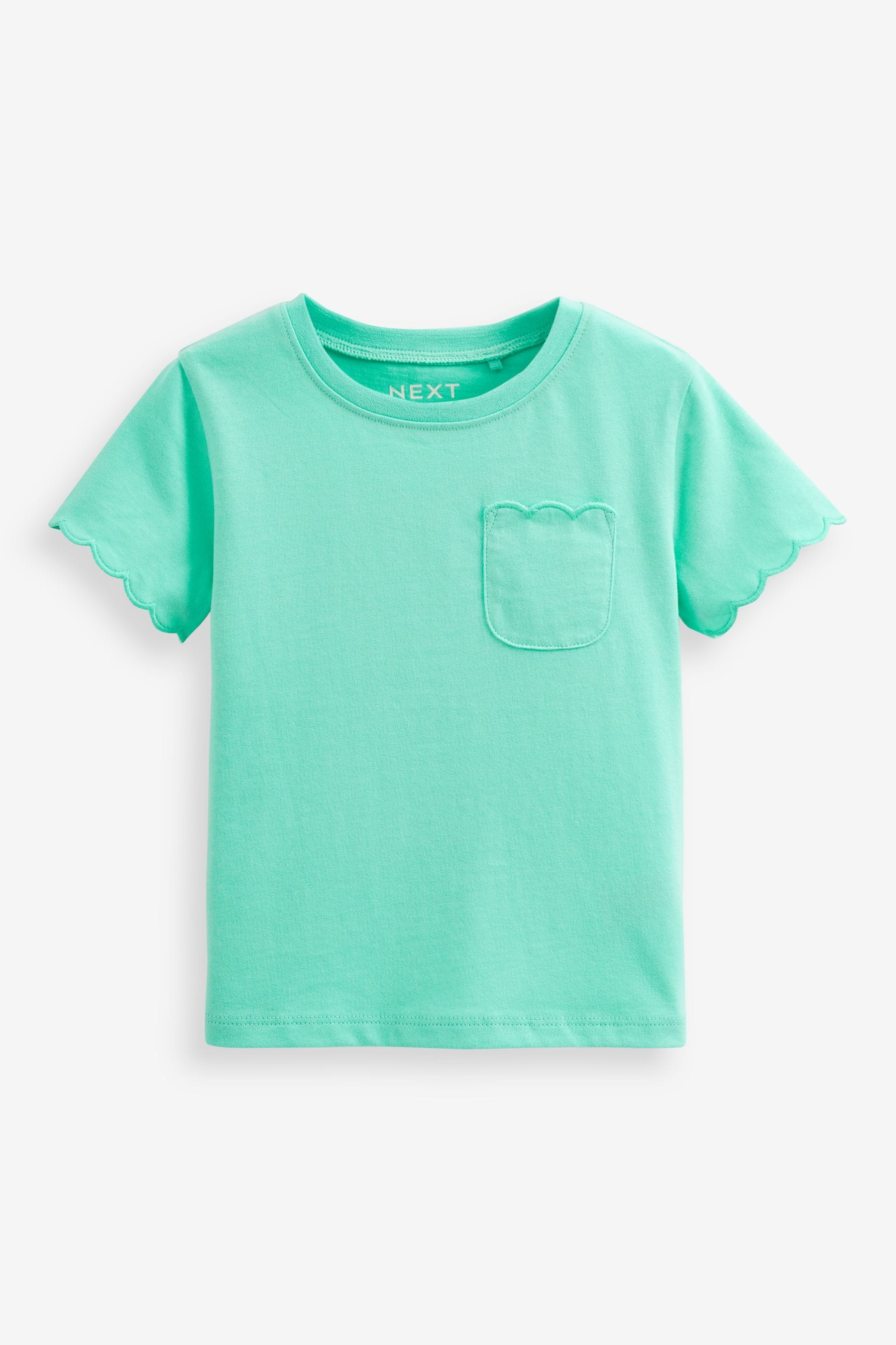 Green Scallop Cotton T-Shirt (3mths-7yrs)