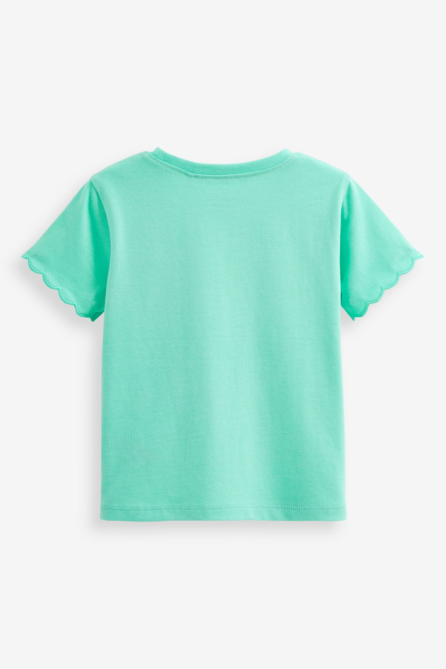 Green Scallop Cotton T-Shirt (3mths-7yrs)