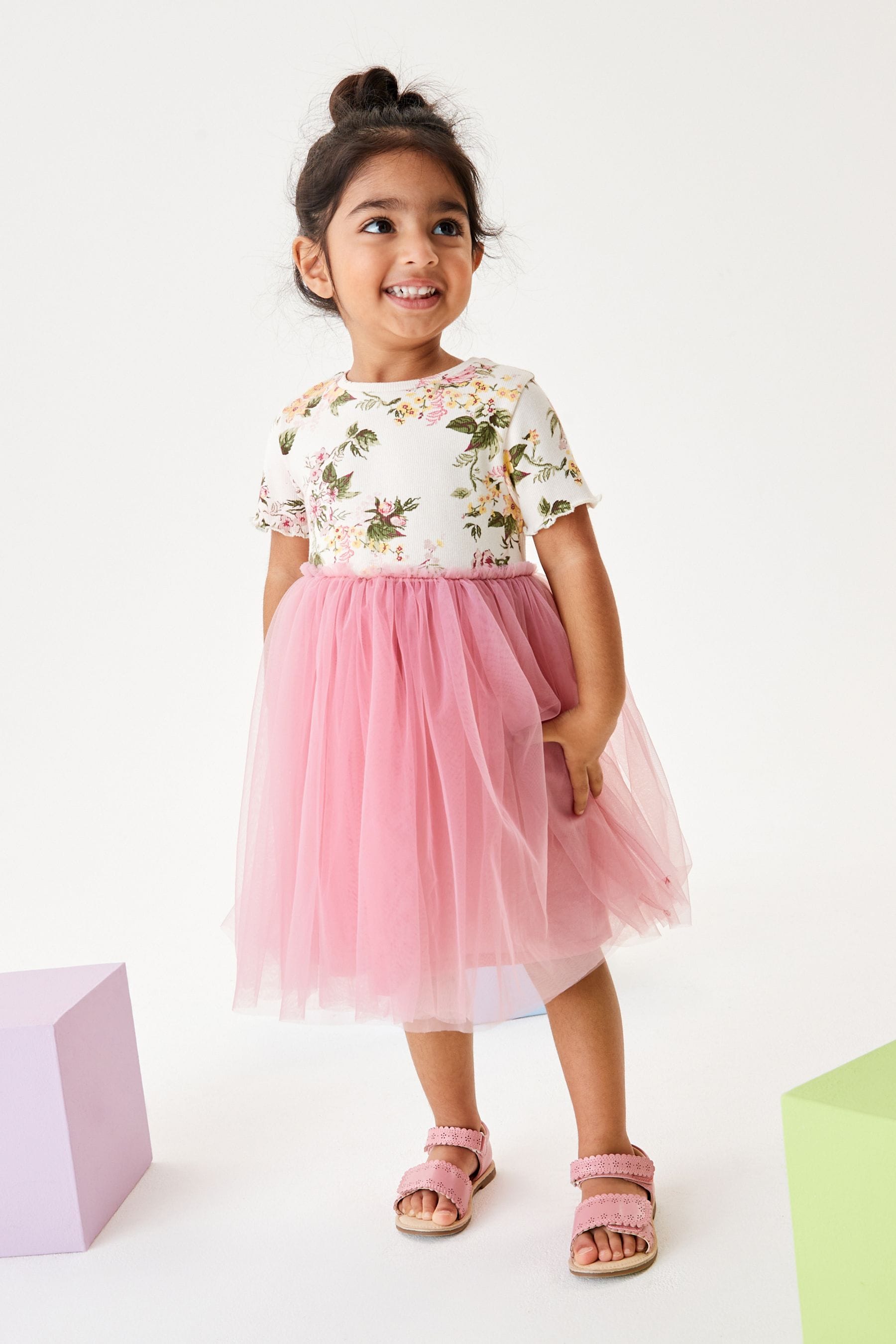 Pink Floral Tutu Skirt Dress (3mths-7yrs)