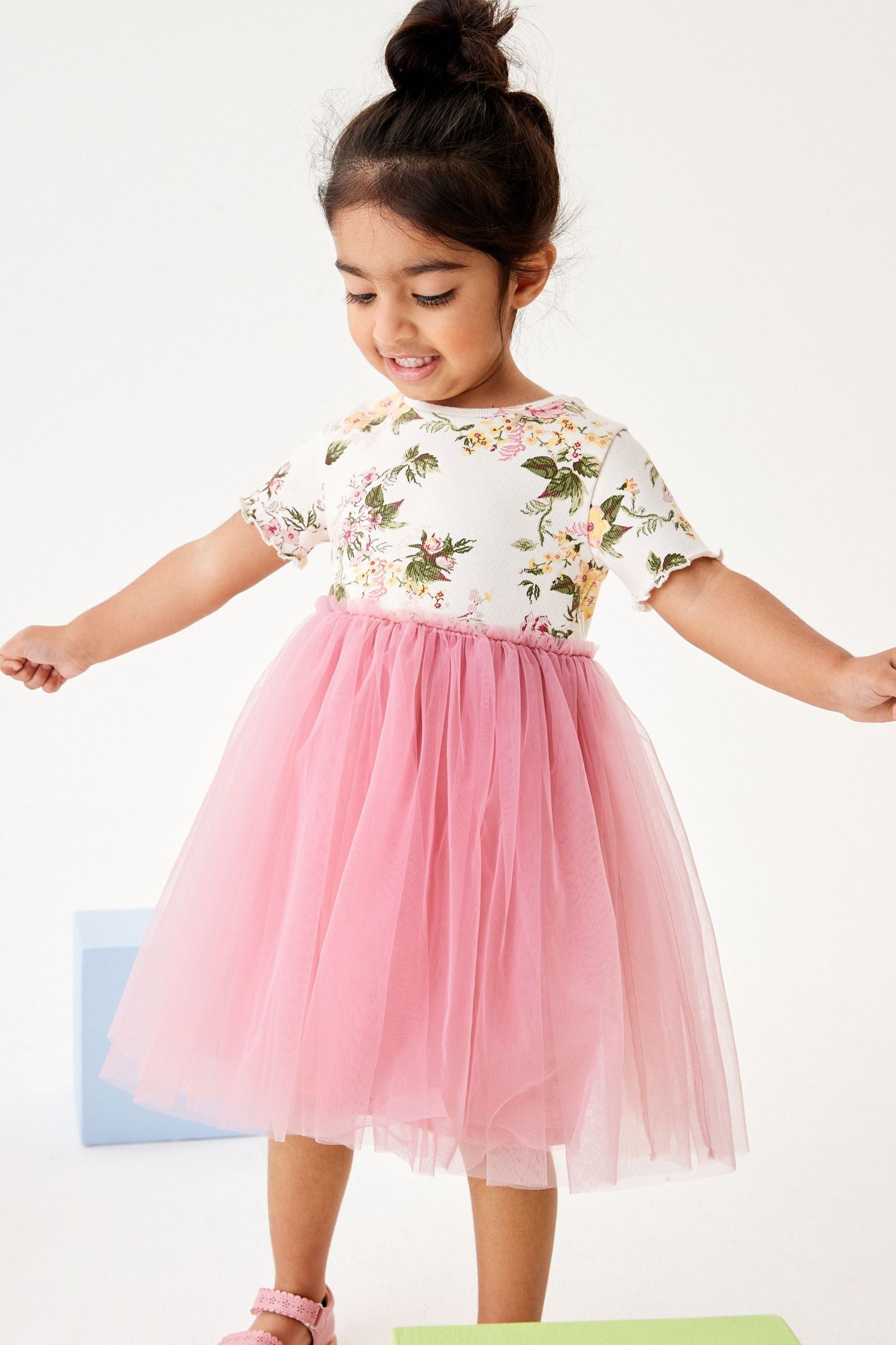 Pink Floral Tutu Skirt Dress (3mths-7yrs)