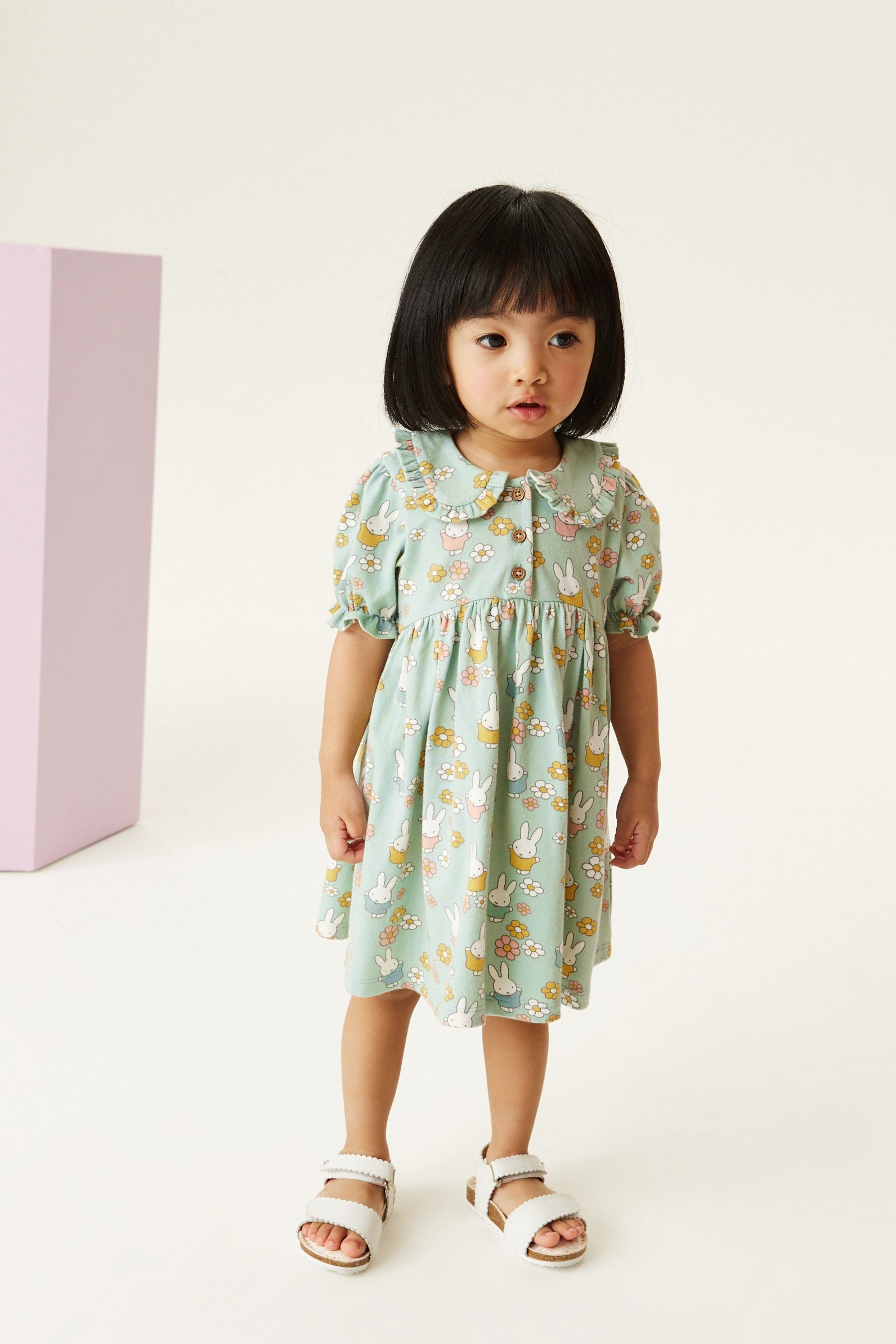 Green Miffy Short Sleeve Tea Dress (3mths-7yrs)