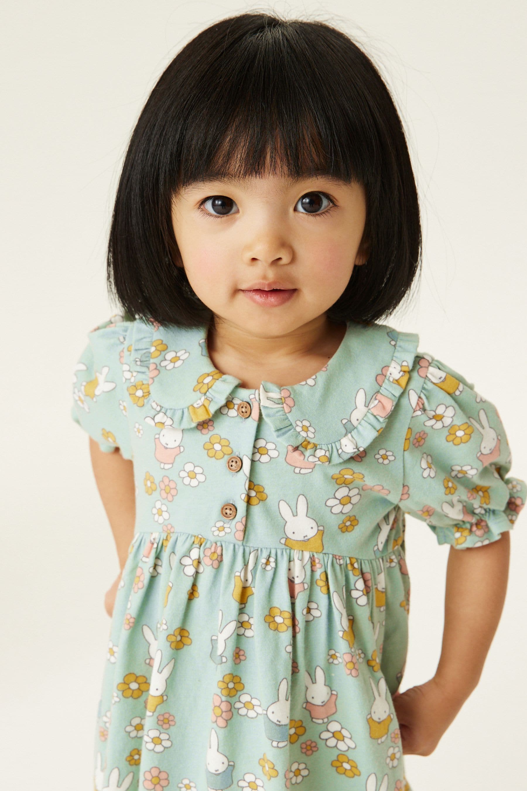 Green Miffy Short Sleeve Tea Dress (3mths-7yrs)