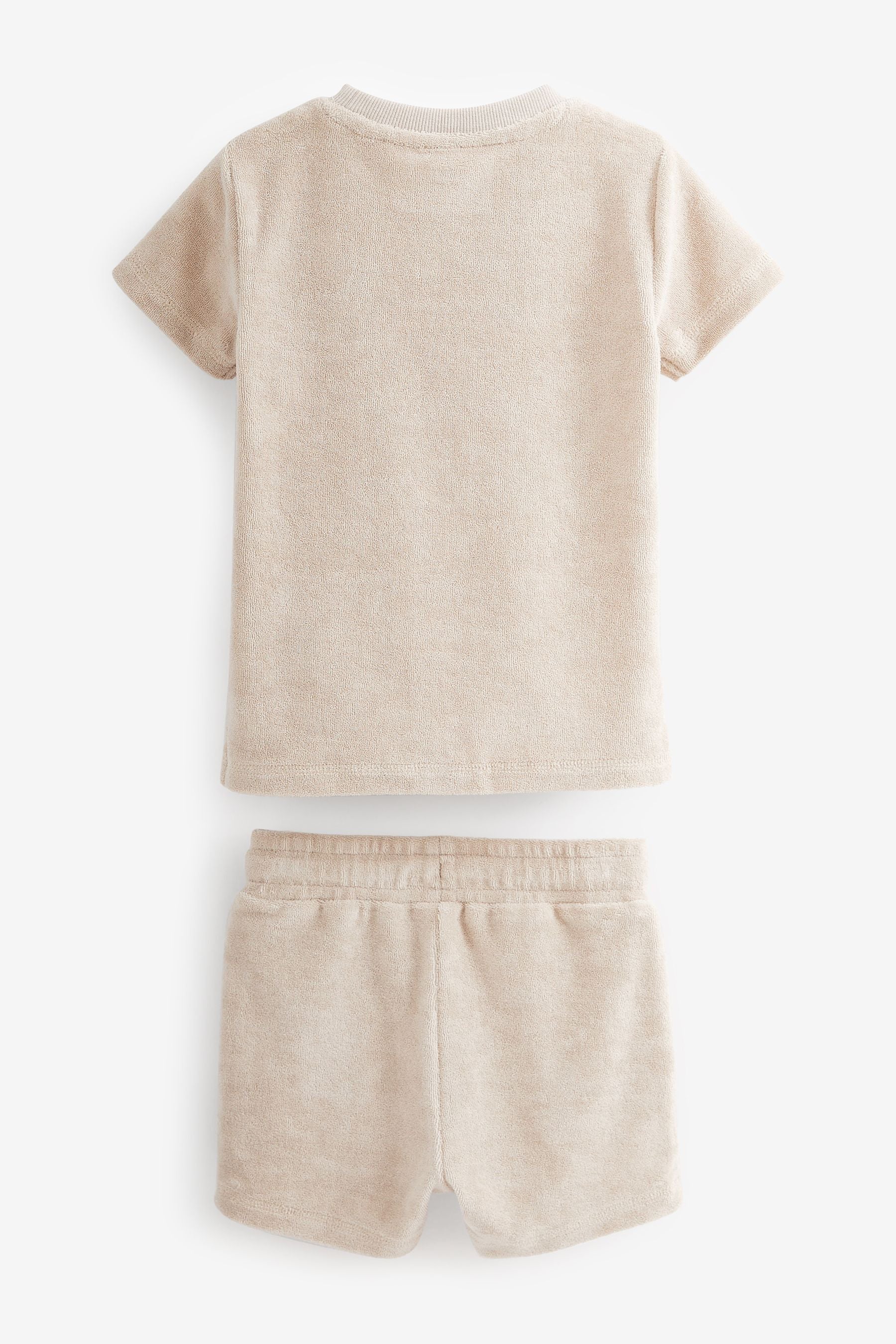 Neutral Textured Towelling T-Shirt and Short Set (3mths-7yrs)