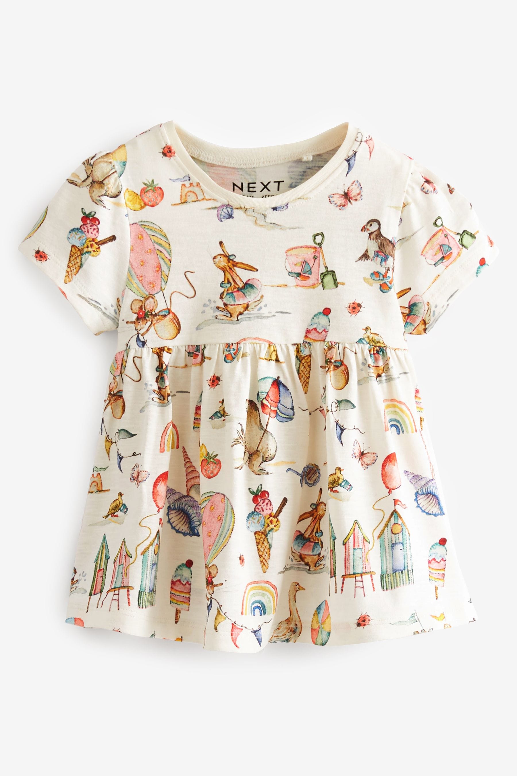 Cream Bunny Holiday Cotton T-Shirt (3mths-7yrs)