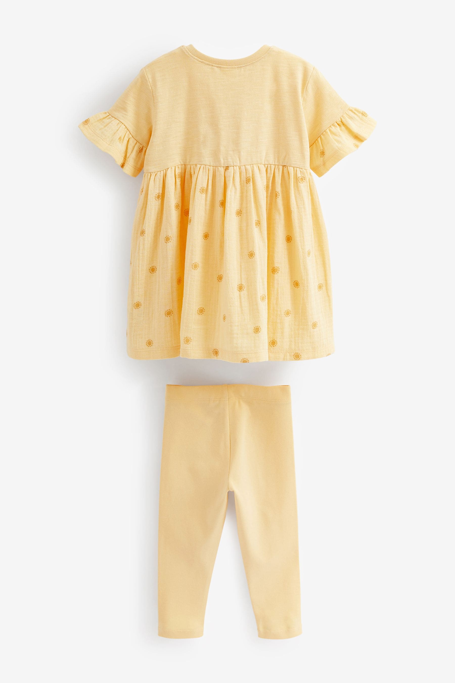 Yellow Relaxed Day Dress And Leggings Set (3mths-7yrs)