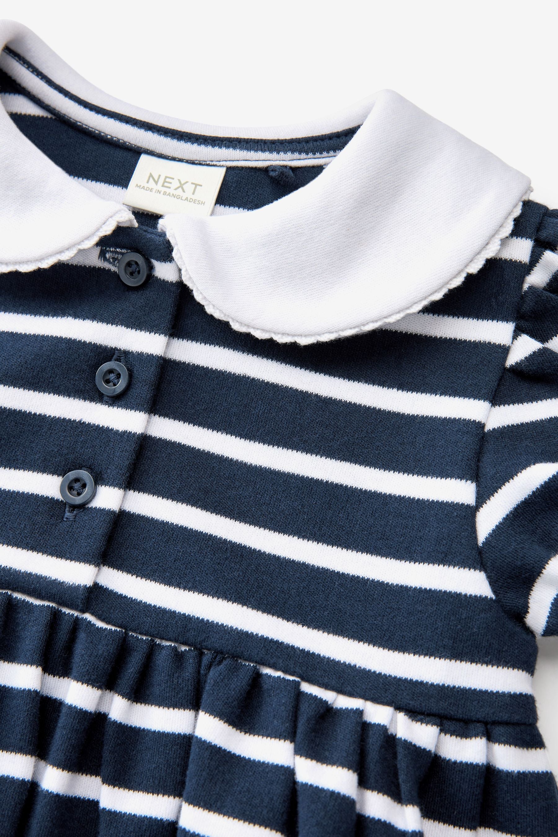 Navy Striped Ponte Dress (3mths-6yrs)