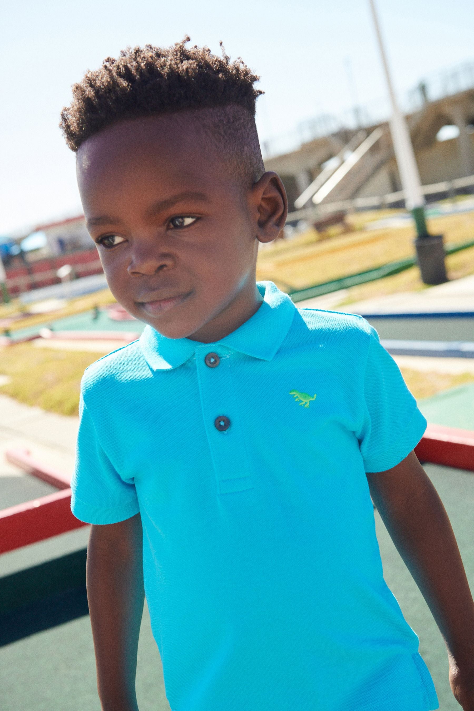 Turquoise Blue Short Sleeve Polo and Shorts Set (3mths-7yrs)