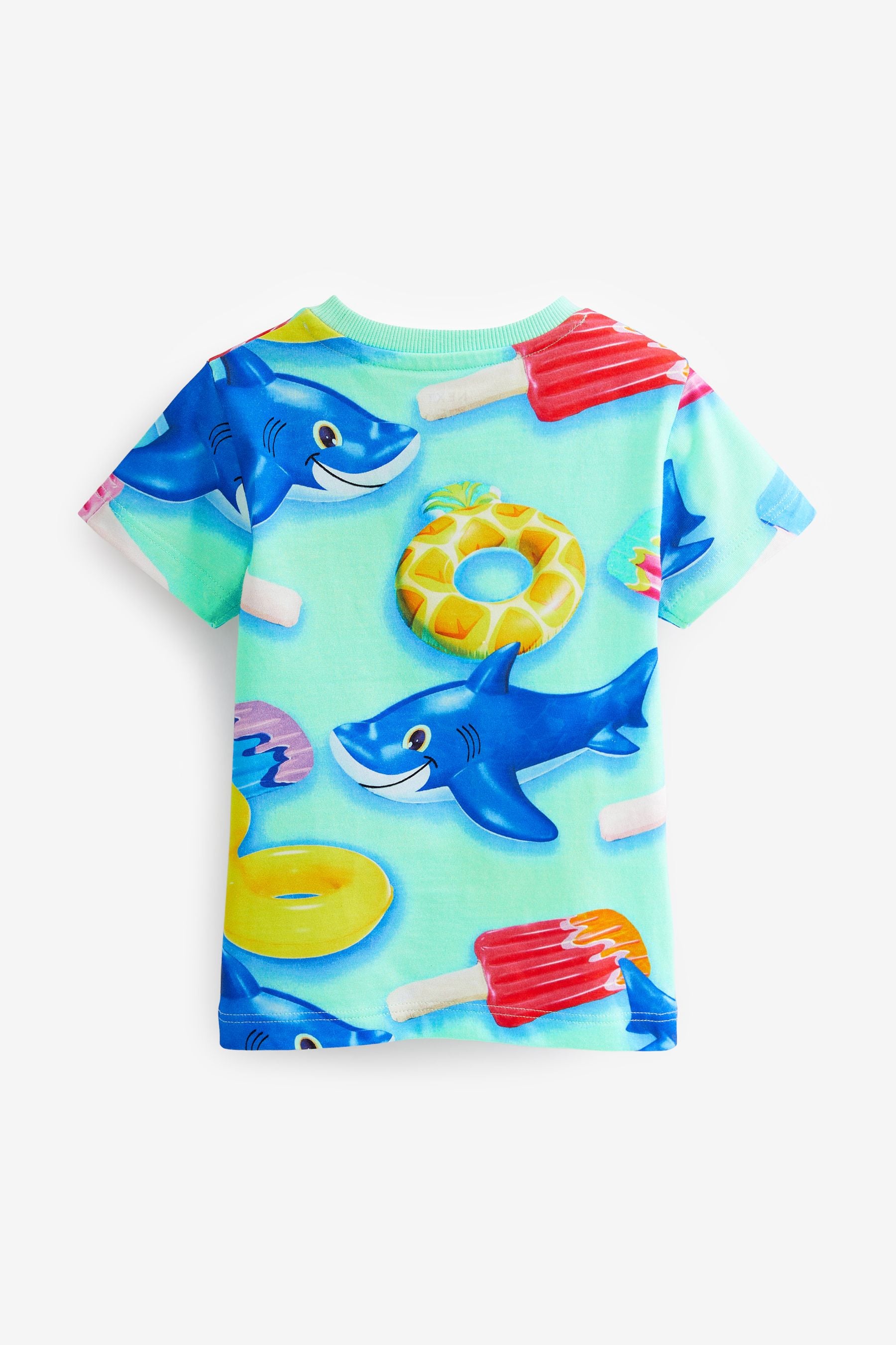 Multi Colour Summer Float Short Sleeve All Over Print T-Shirt (3mths-7yrs)