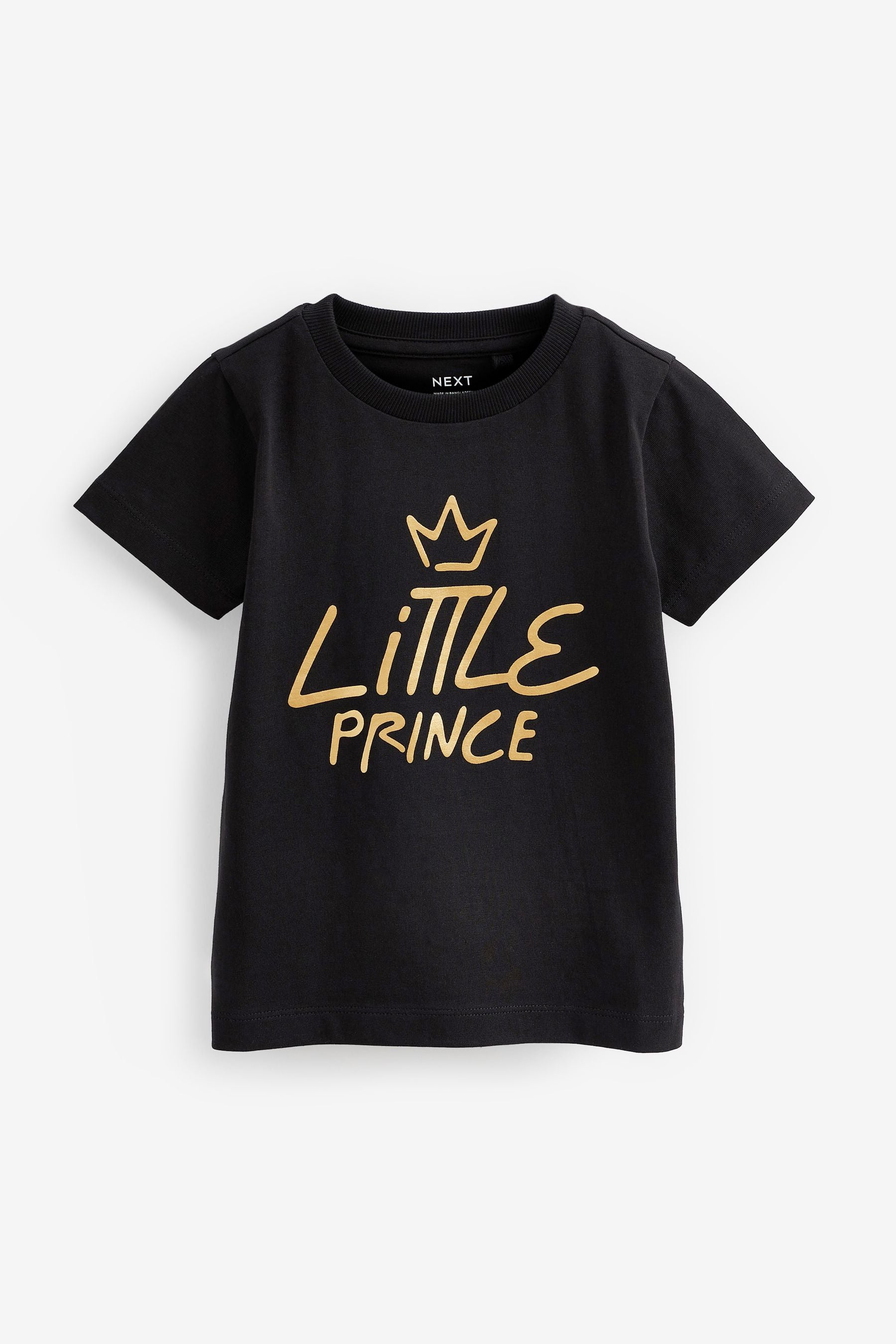 Black/Gold Little Prince Short Sleeve Character T-Shirt (3mths-7yrs)