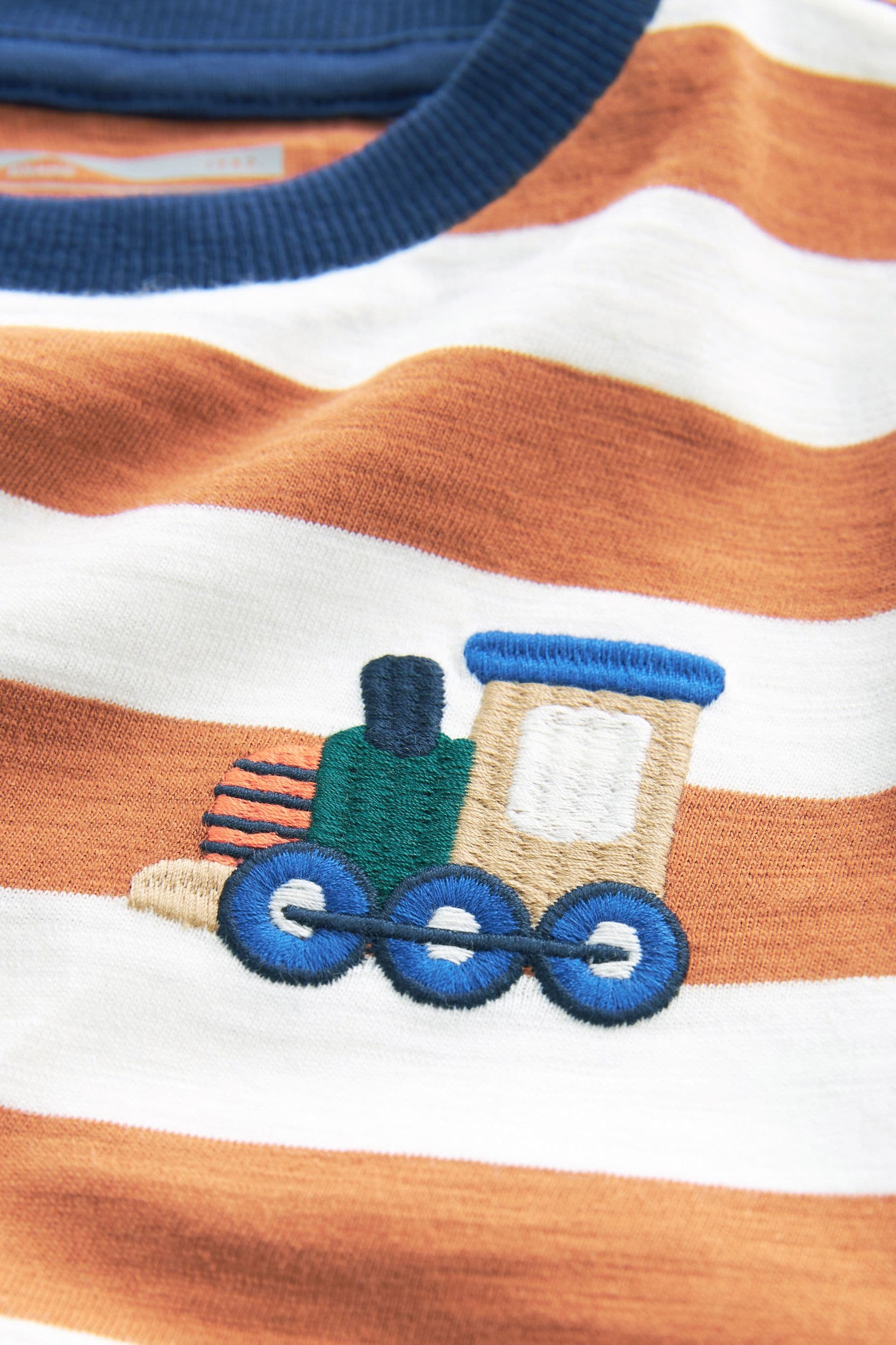 Rust Brown Stripe Train Short Sleeve Character T-Shirt (3mths-7yrs)