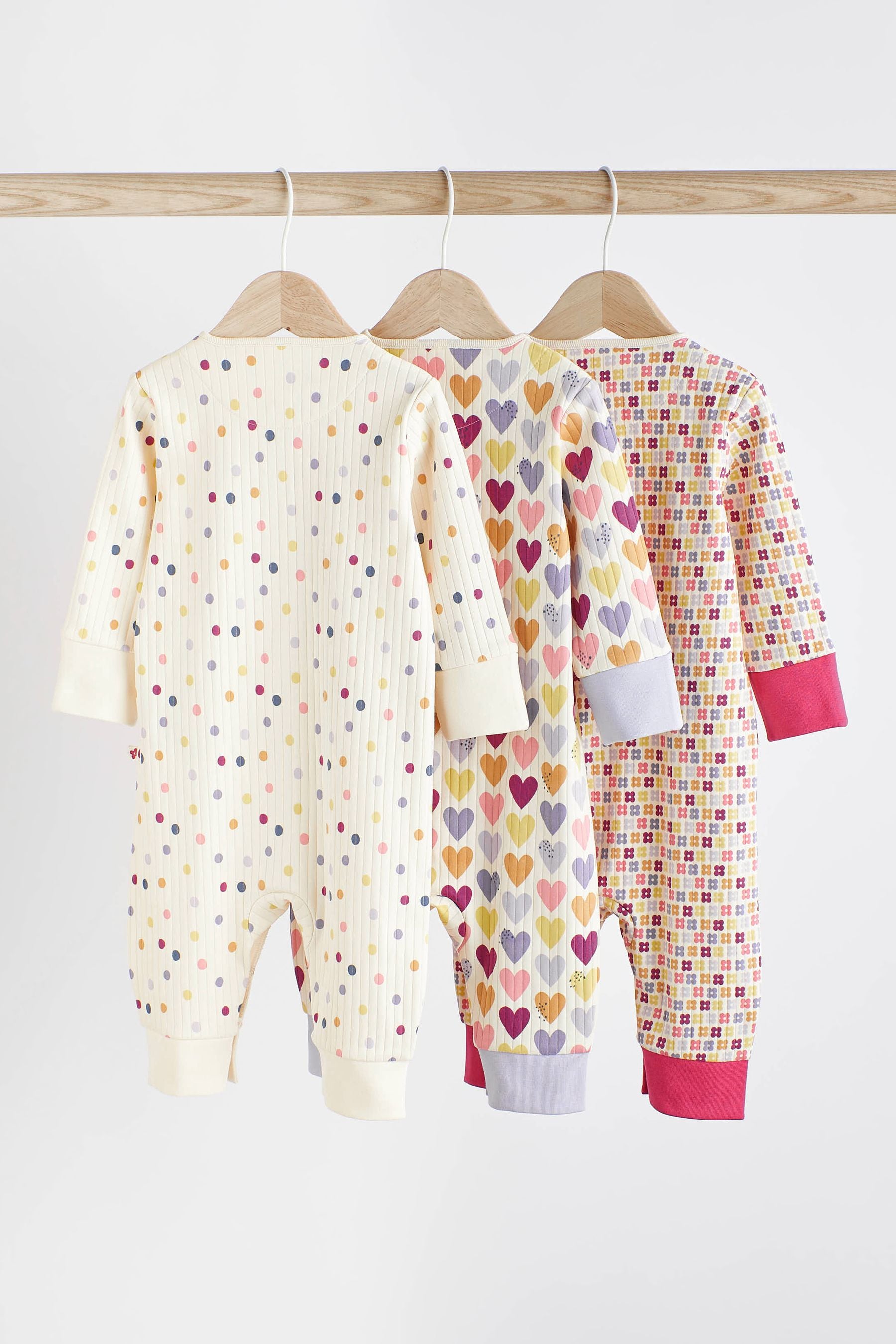 Bright Baby Footless Sleepsuits 3 Pack (0mths-3yrs)