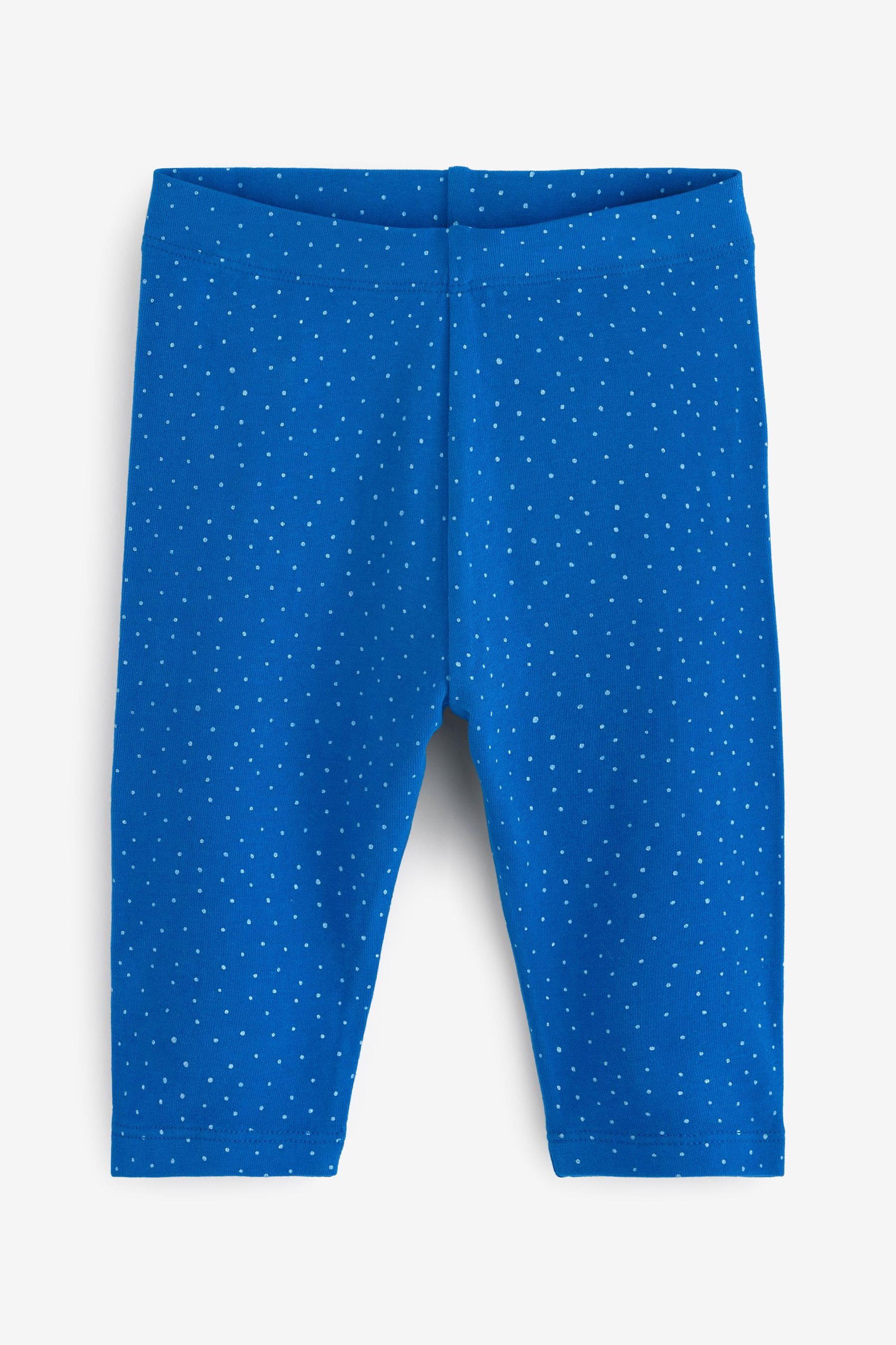 Navy Spot Printed Cropped Leggings (3mths-7yrs)