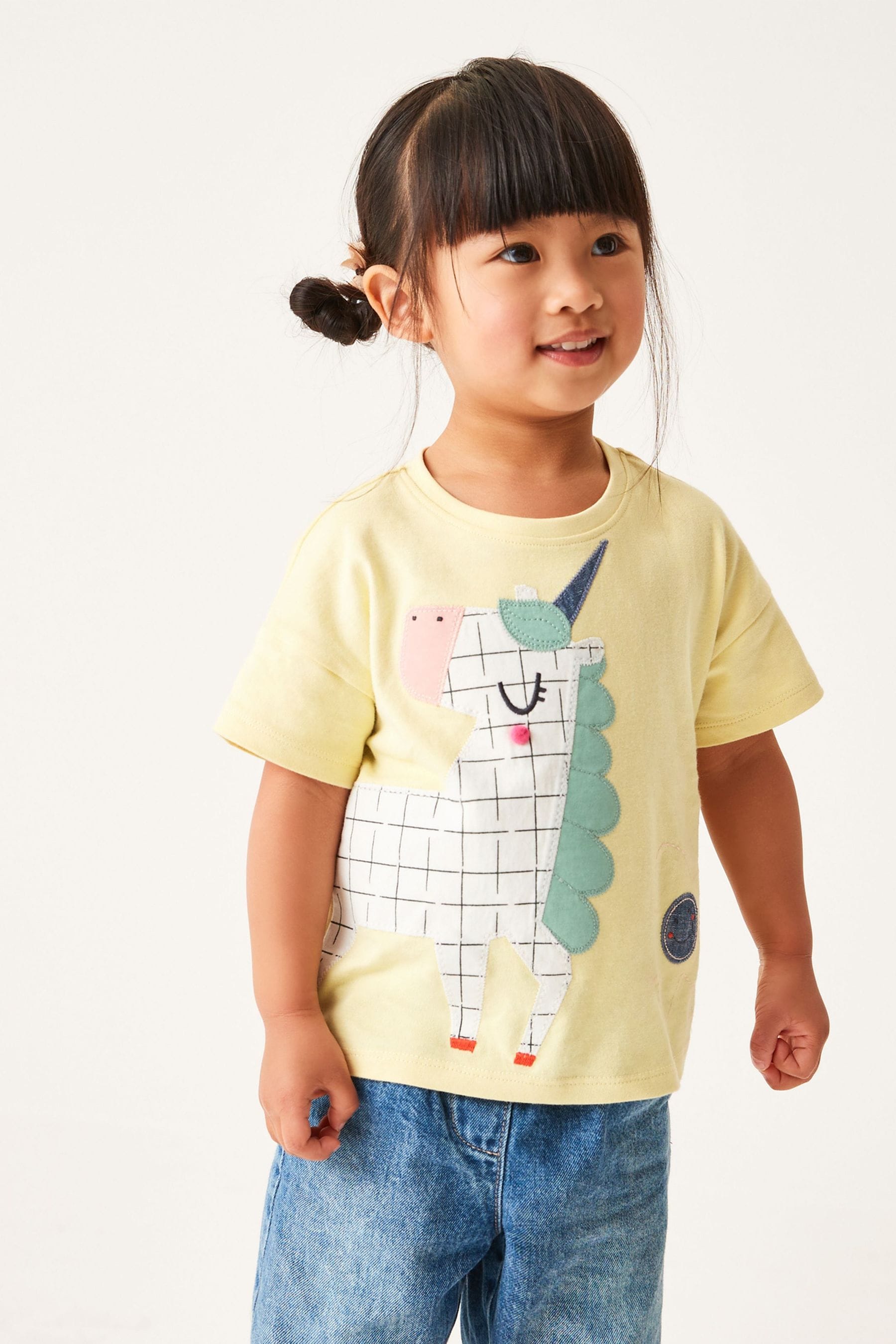 Lemon Yellow Unicorn Short Sleeves T-Shirt (3mths-7yrs)