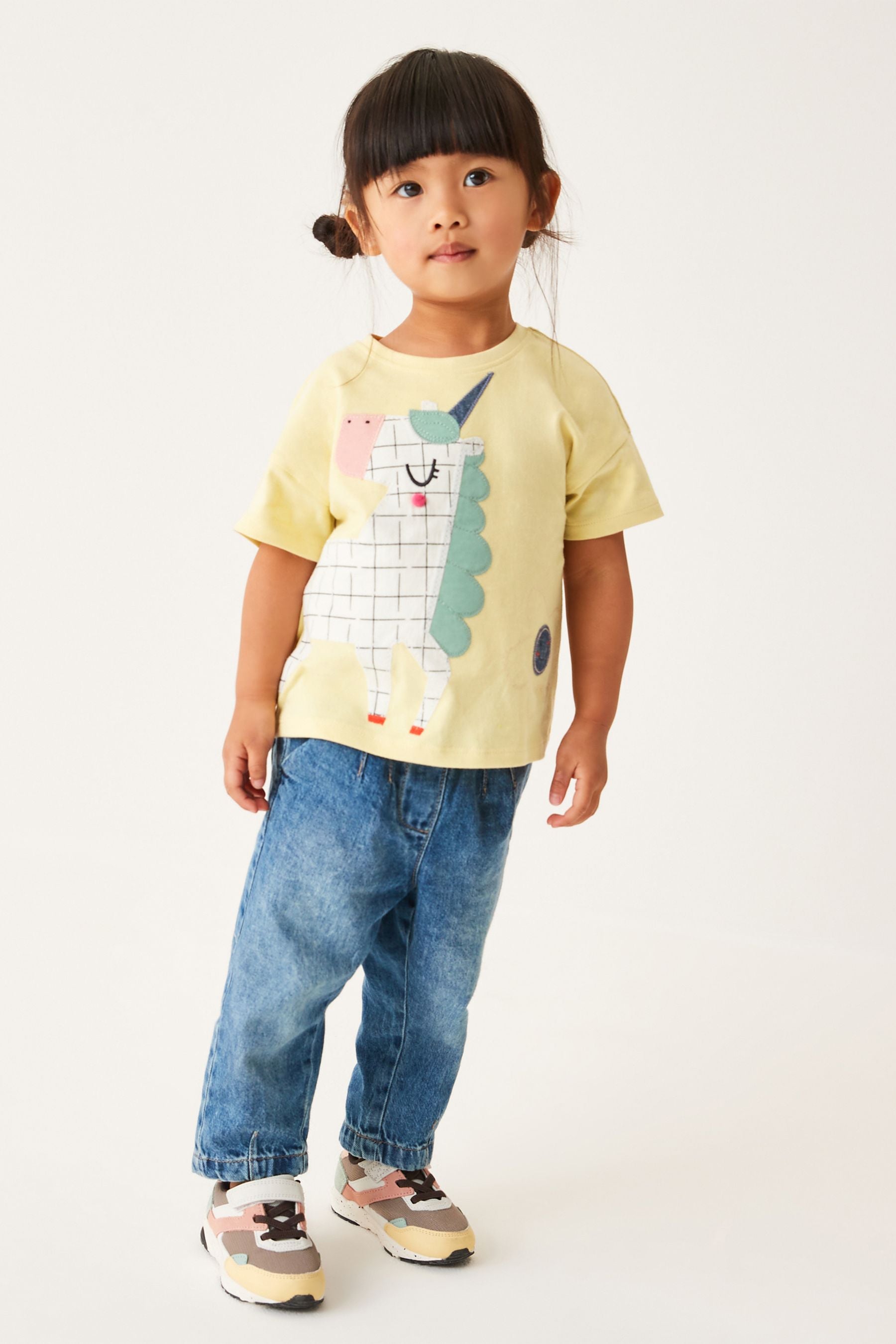 Lemon Yellow Unicorn Short Sleeves T-Shirt (3mths-7yrs)