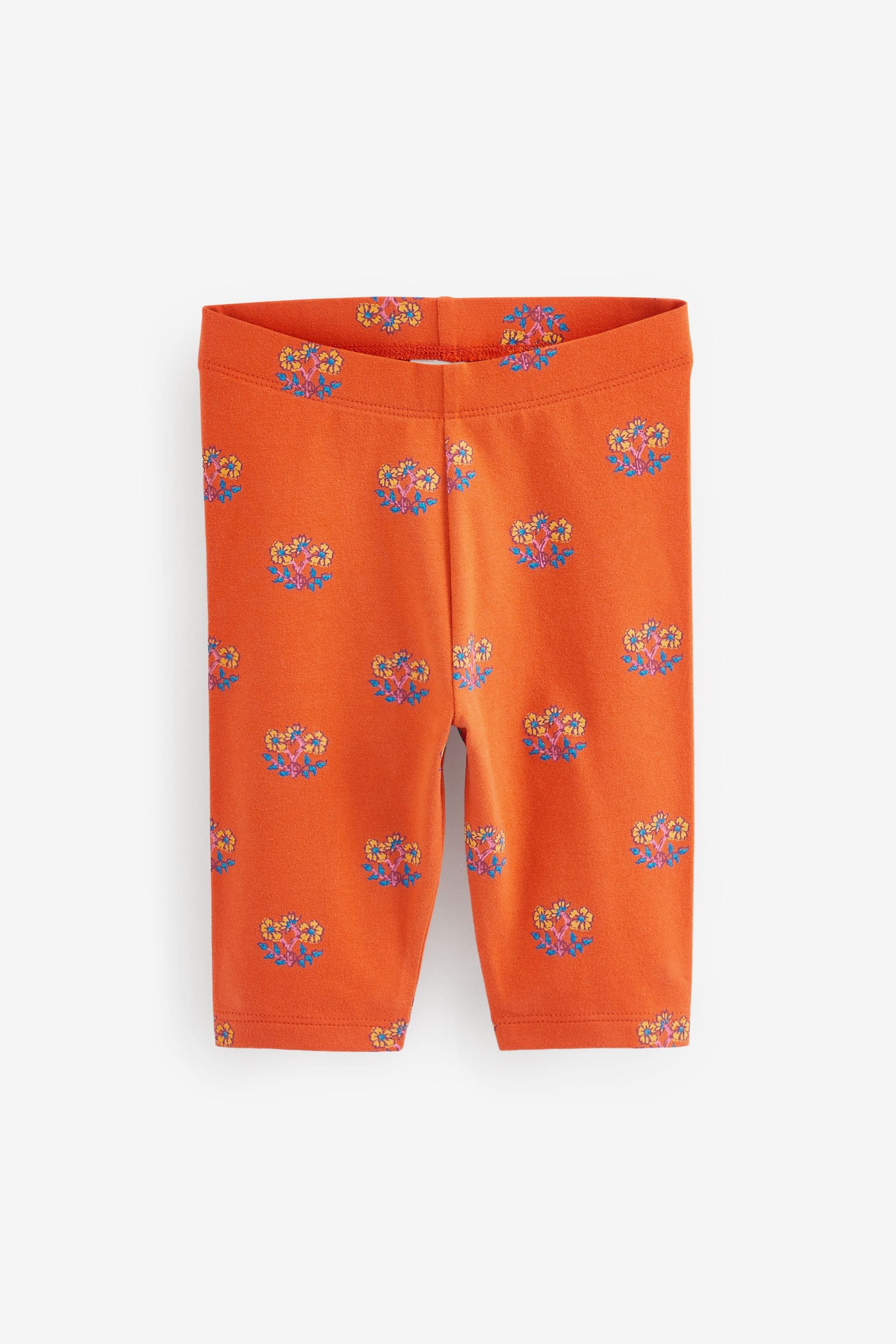 Orange Geo Ditsy Printed Cropped Leggings (3mths-7yrs)