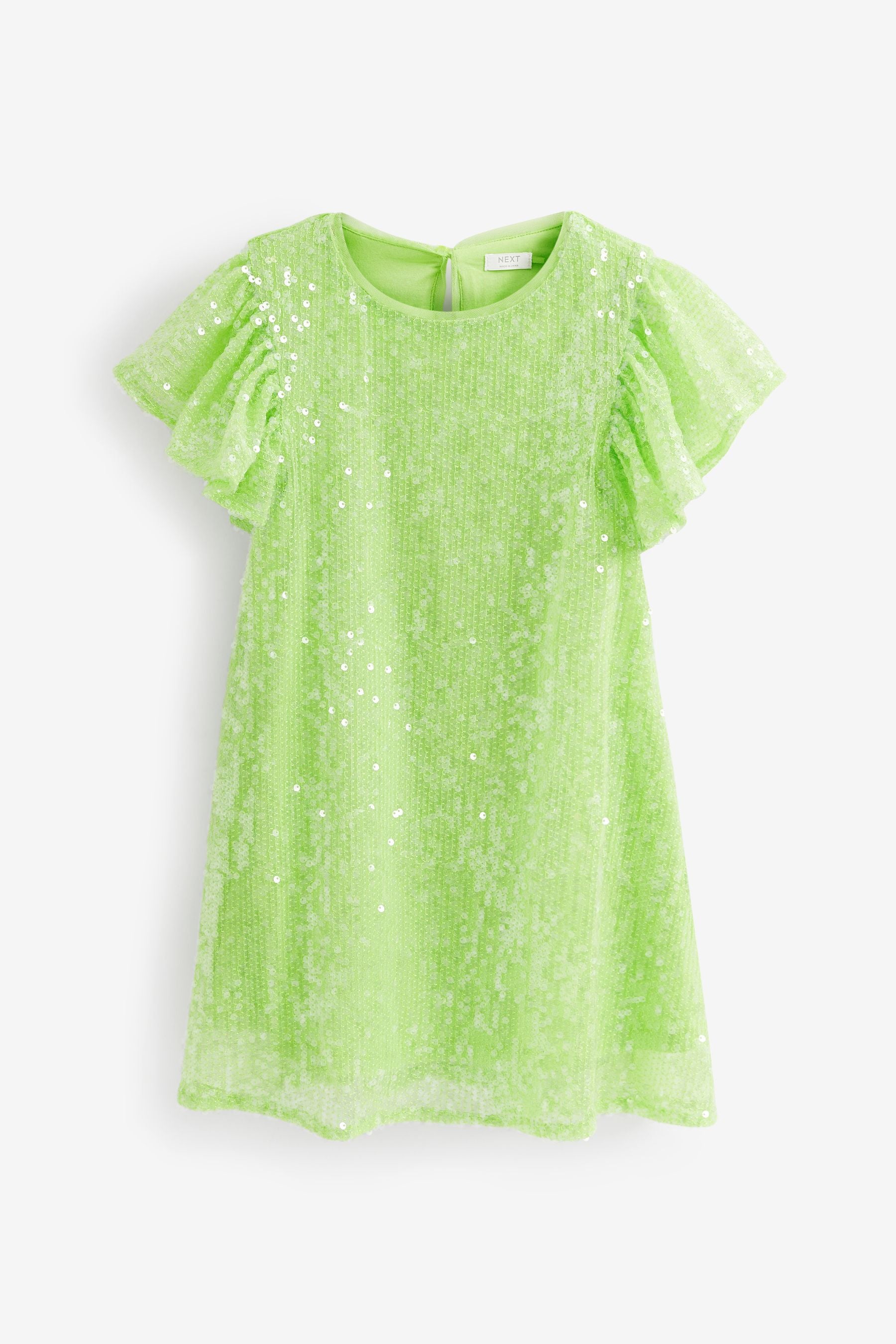 Lime Green Sequin Dress (3-16yrs)