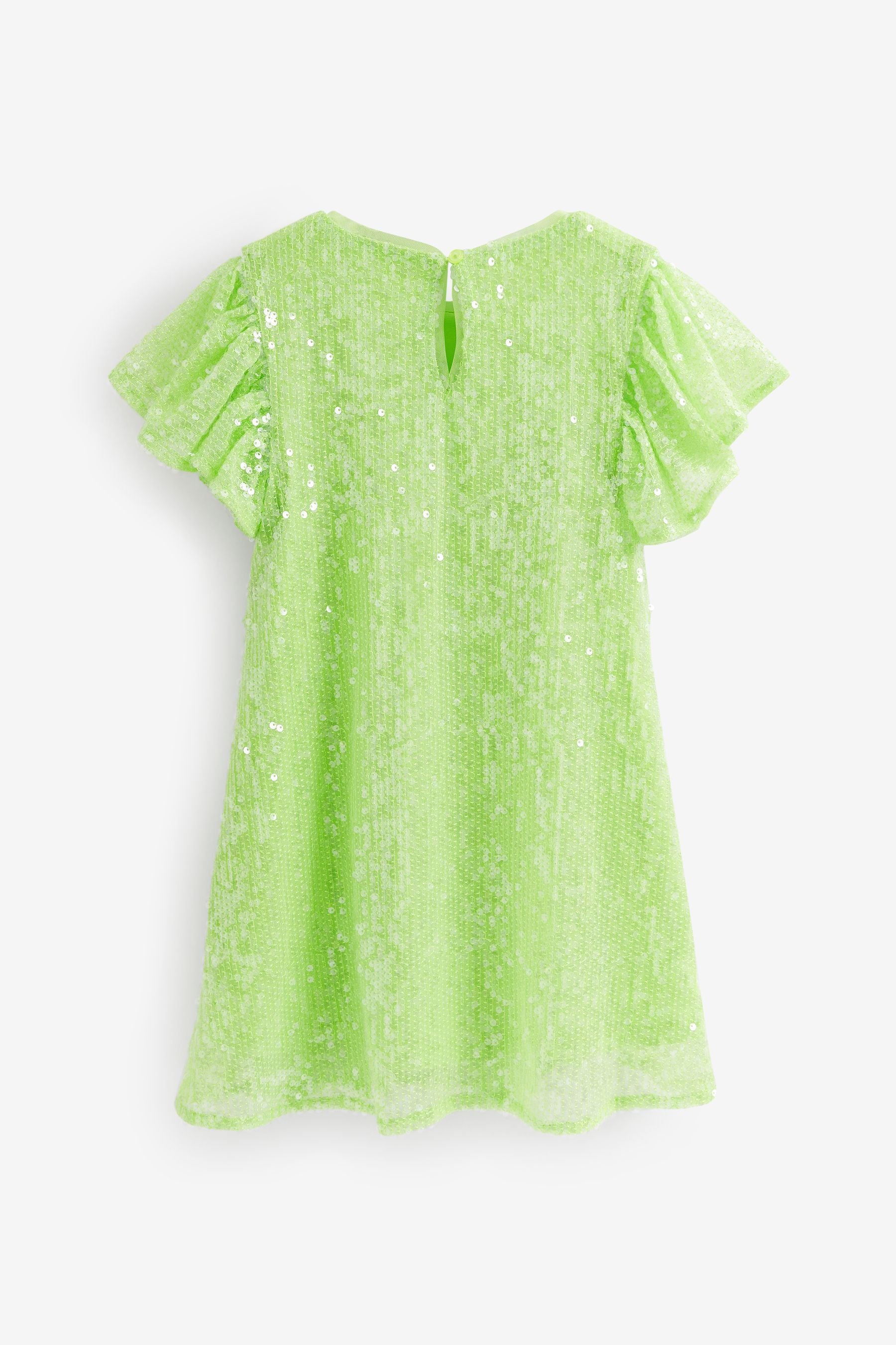 Lime Green Sequin Dress (3-16yrs)