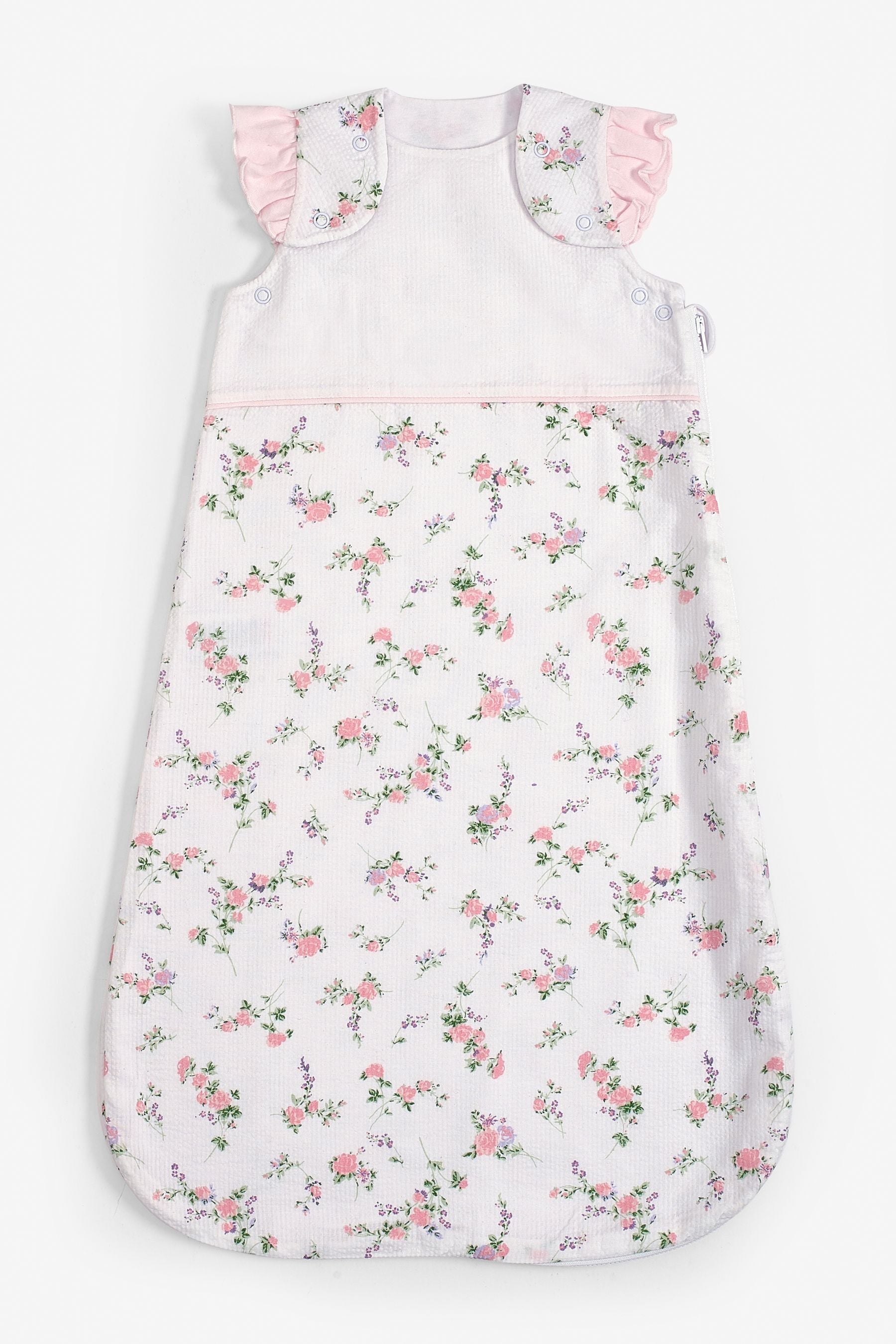 Pink Floral Baby 100% Cotton 1 Tog Sleep Bag