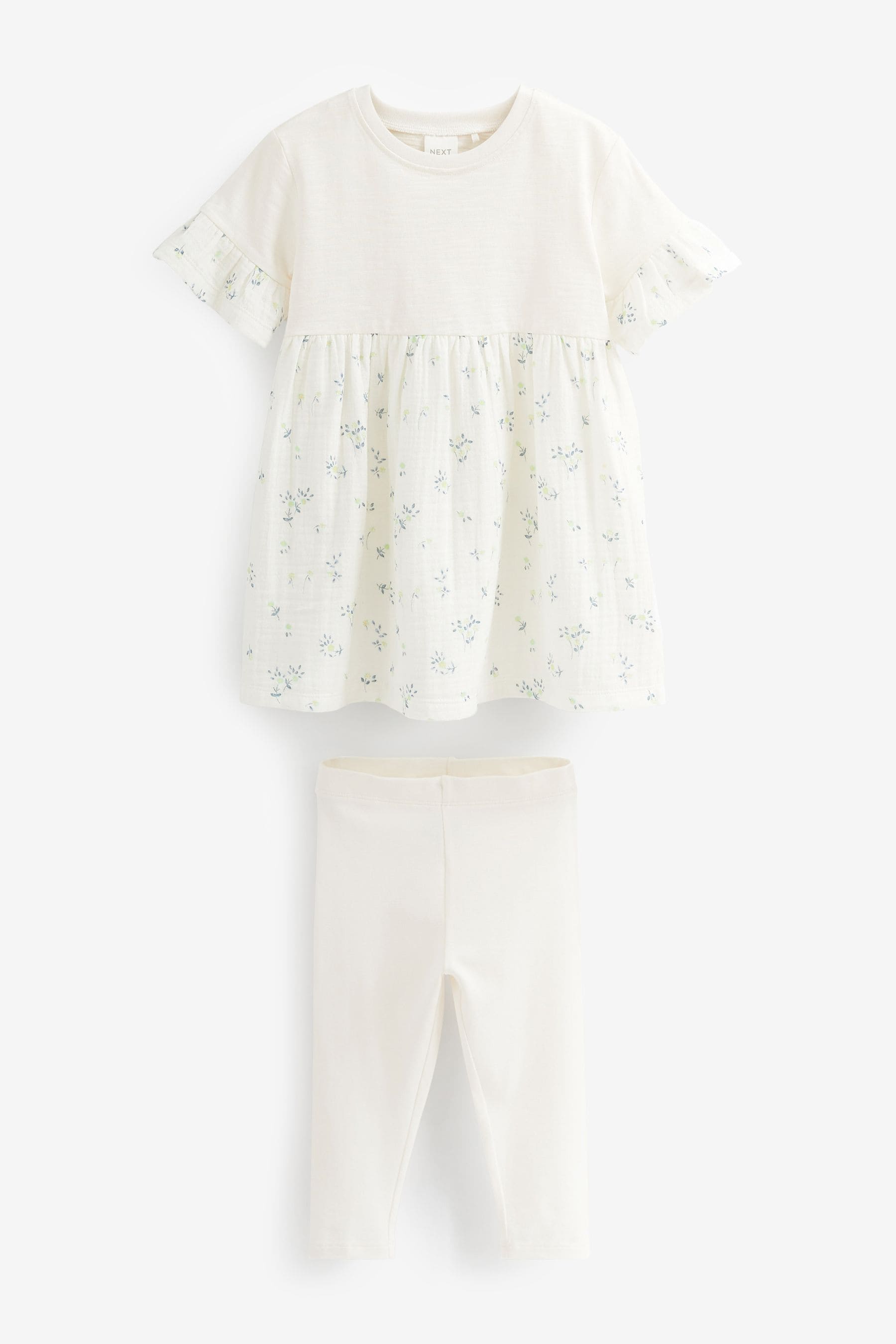 White Relaxed Day Dress And Leggings Set (3mths-7yrs)