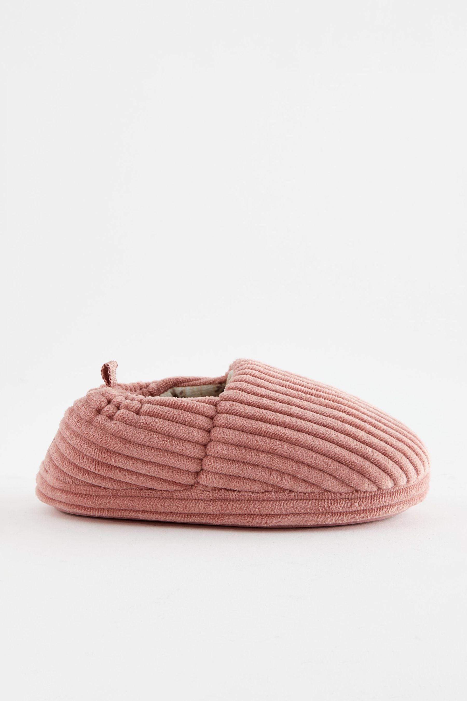 Pink Corduroy Teddy Borg Fleece Slippers