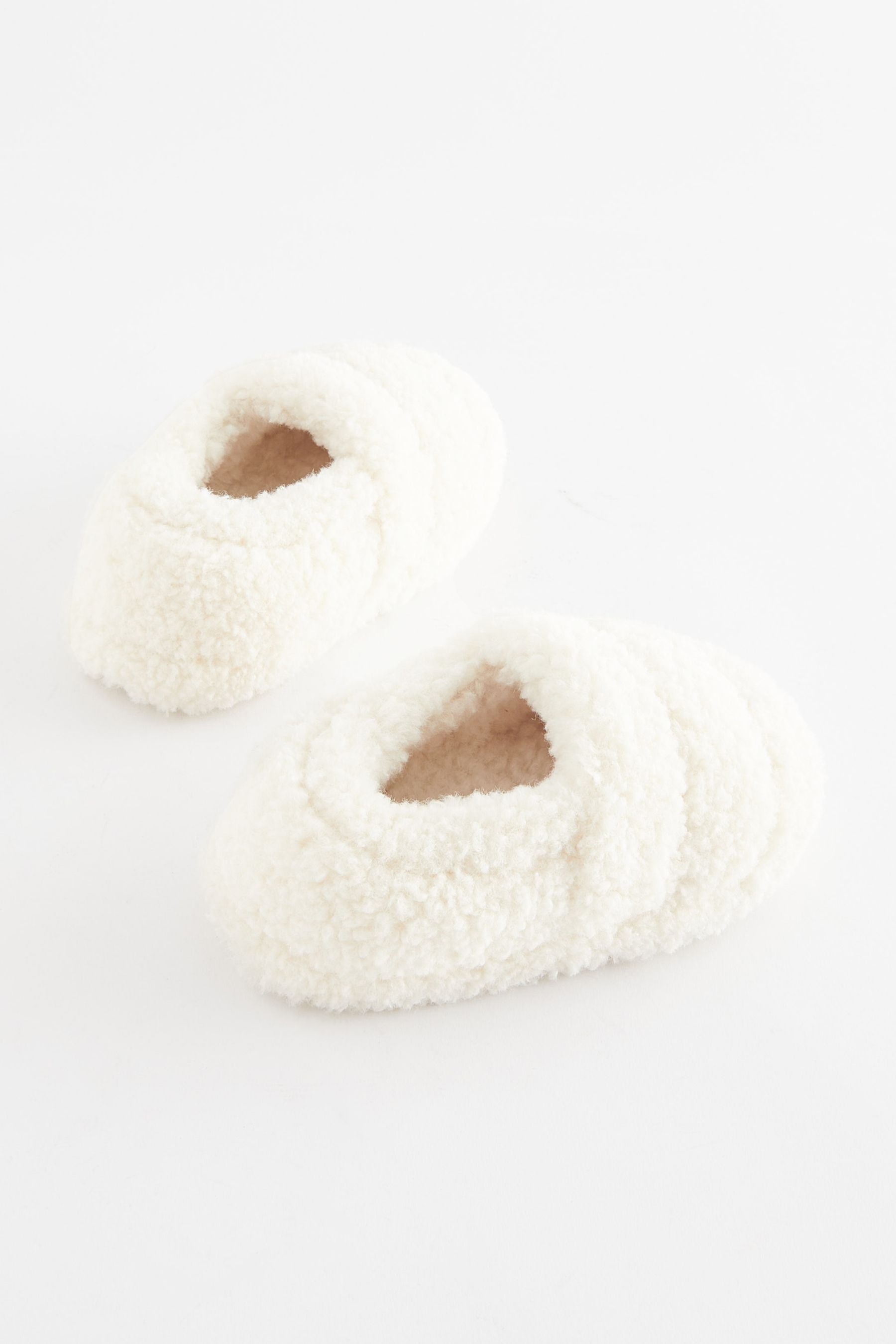 Cream Borg Teddy Borg Fleece Slippers