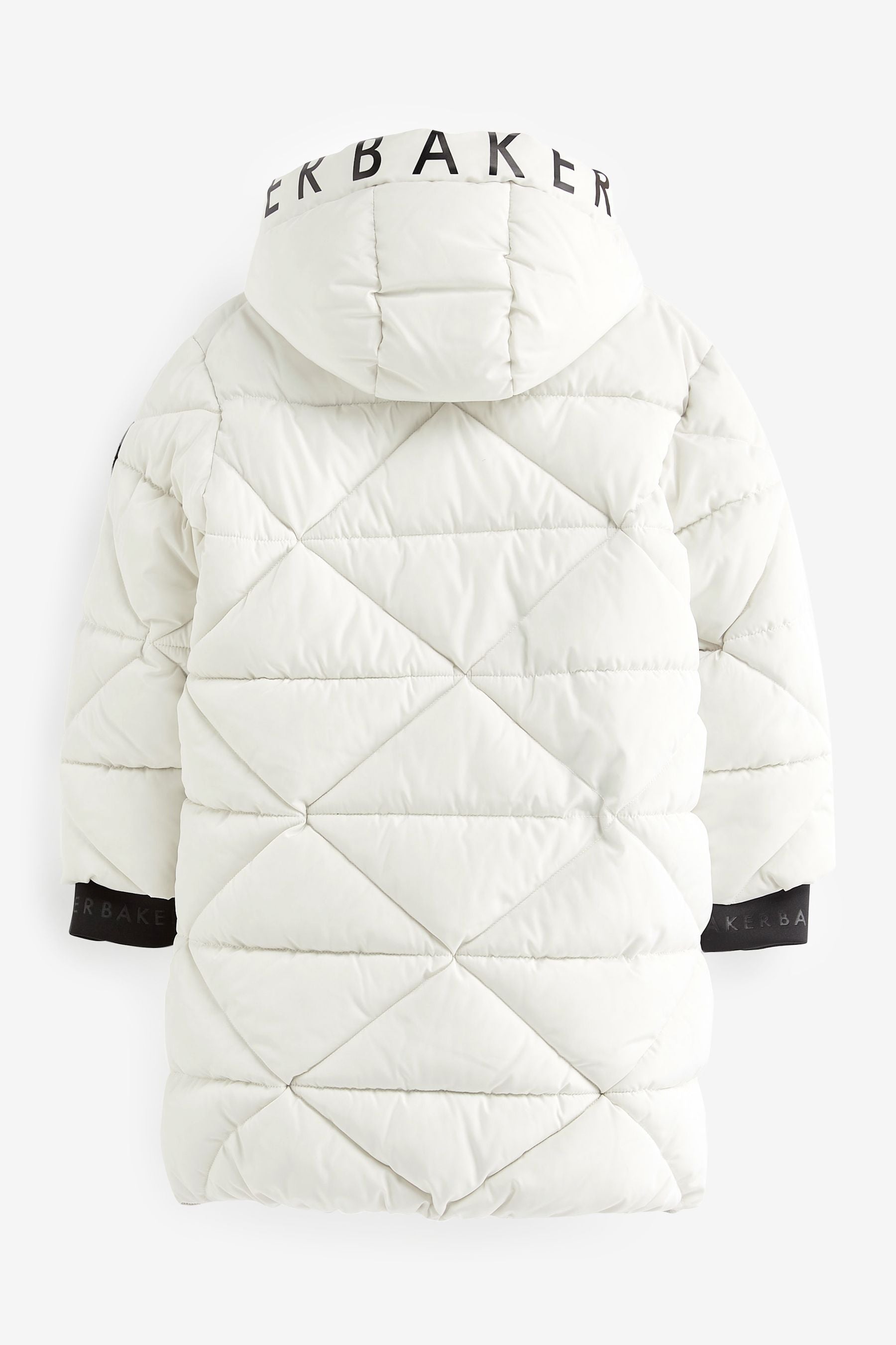 White Baker by Ted Baker Shower Resistant Quilted Longline Coat