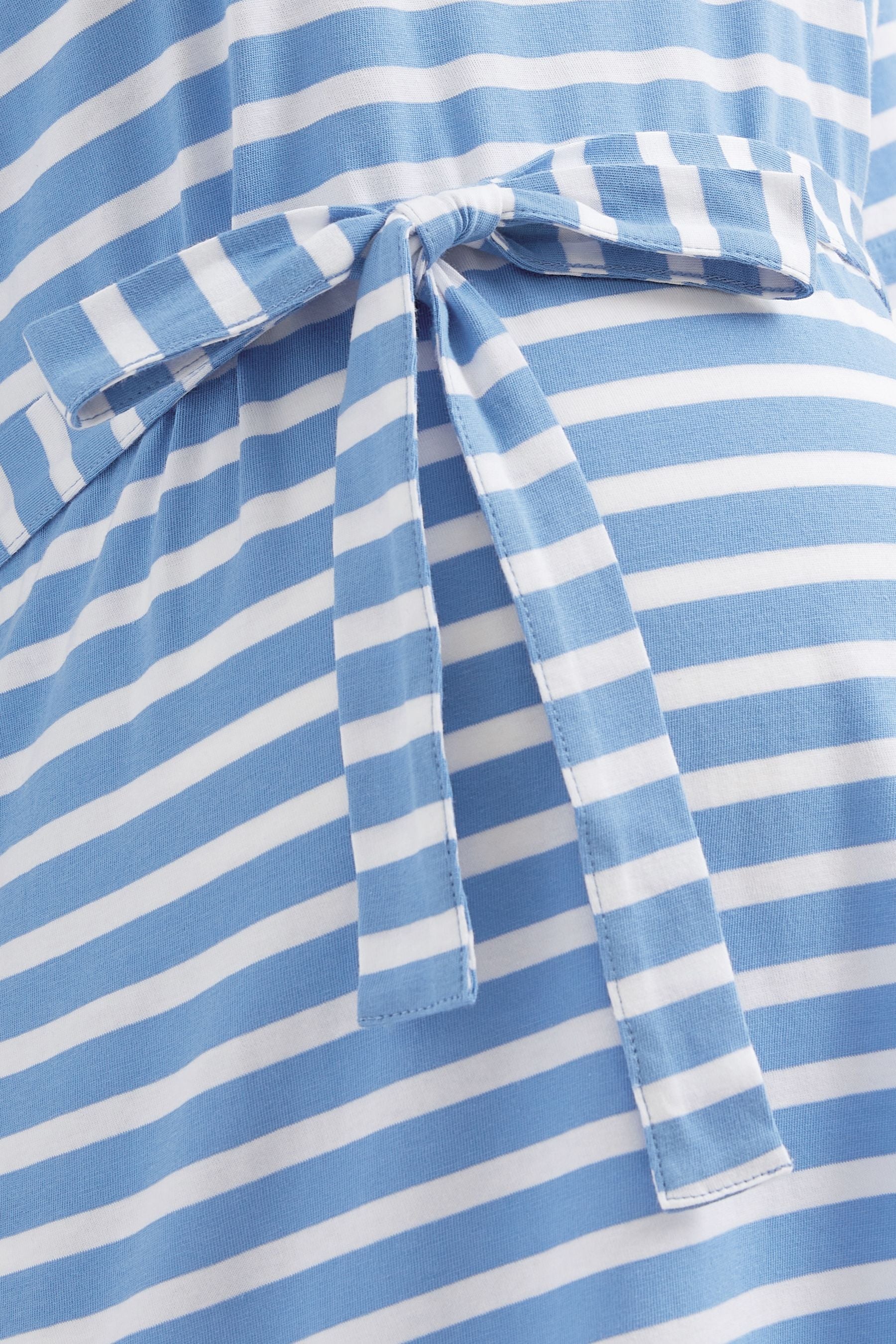 Blue/White Stripe Maternity Jersey Dress