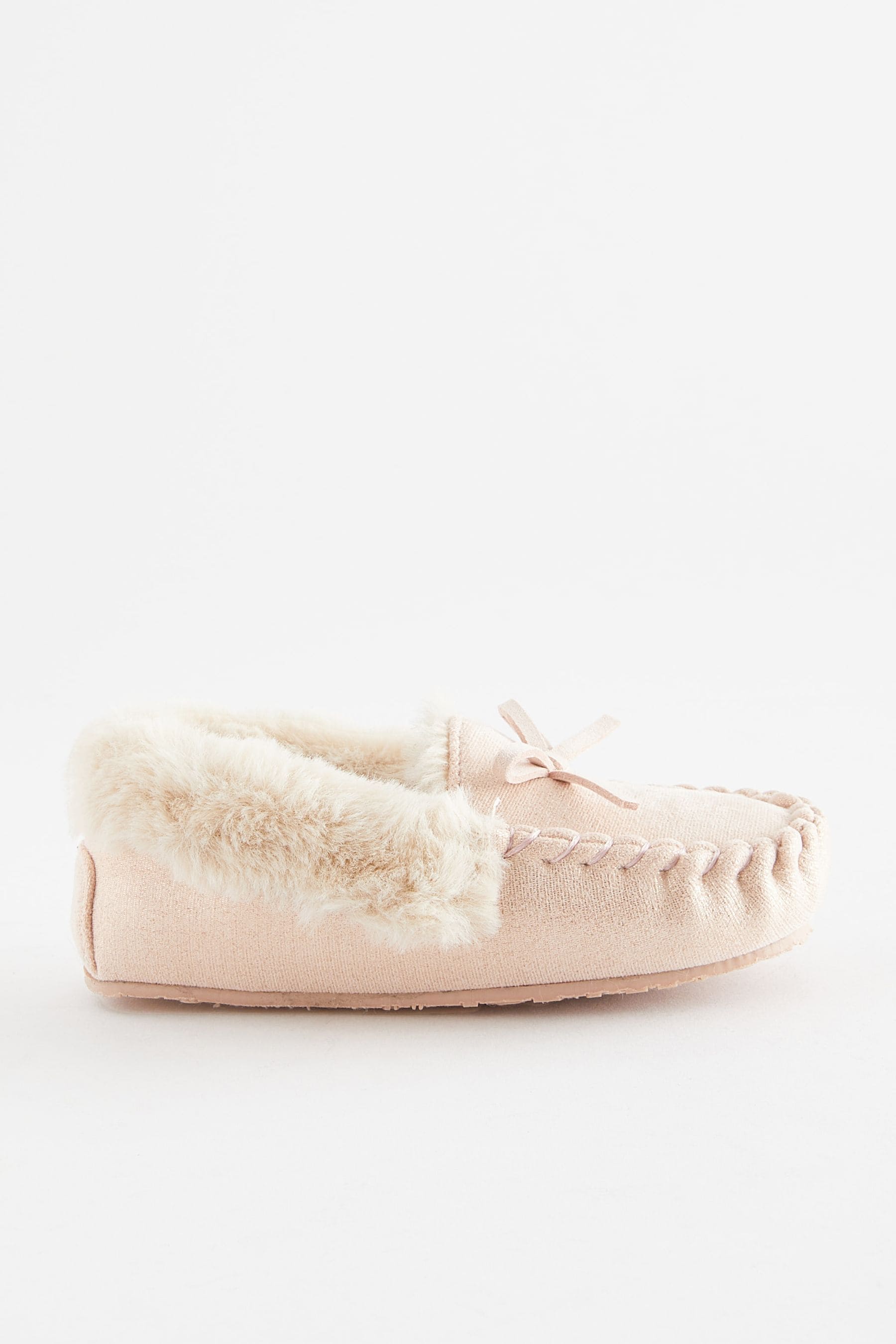 Pink Sparkle Moccasin Slippers