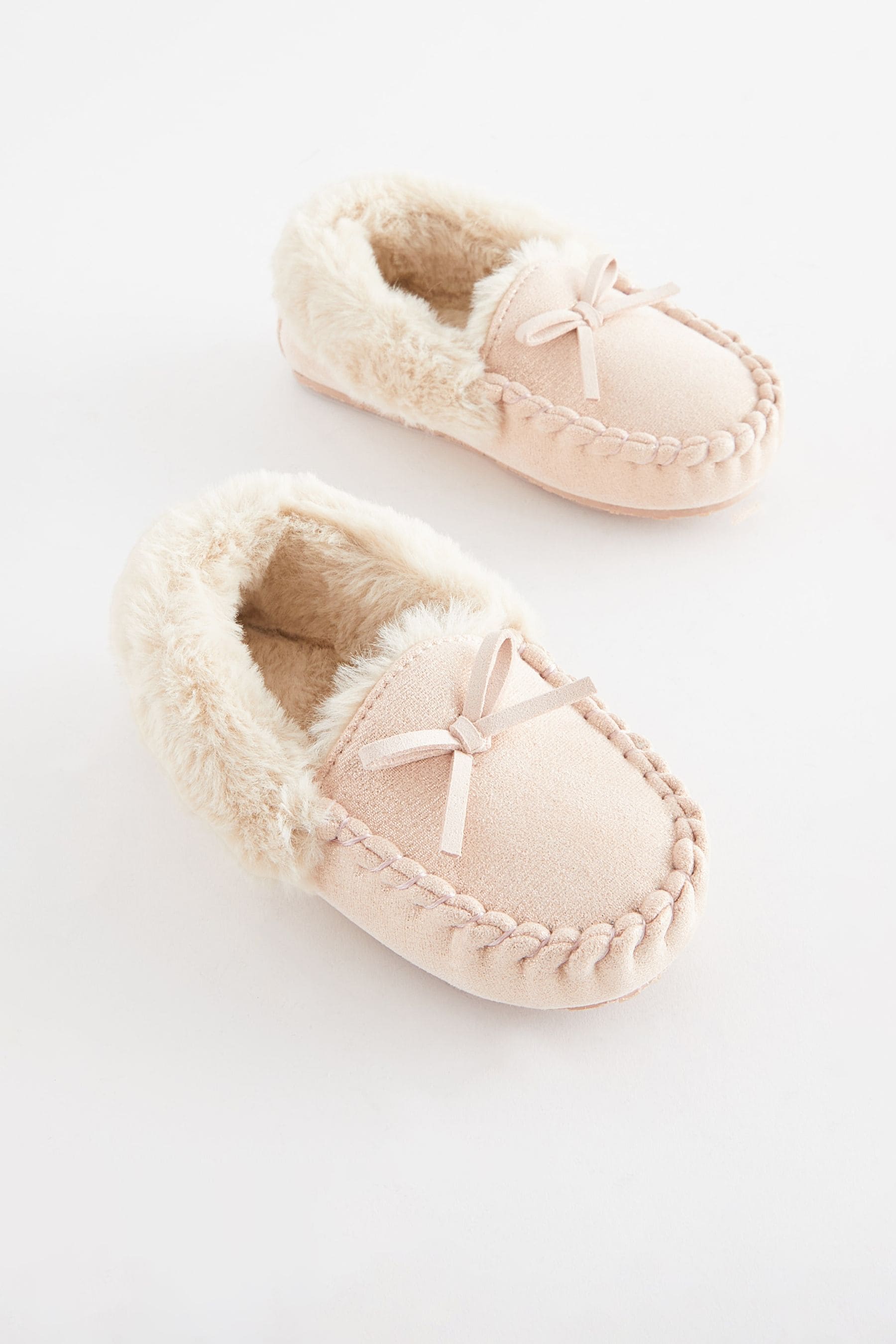 Pink Sparkle Moccasin Slippers