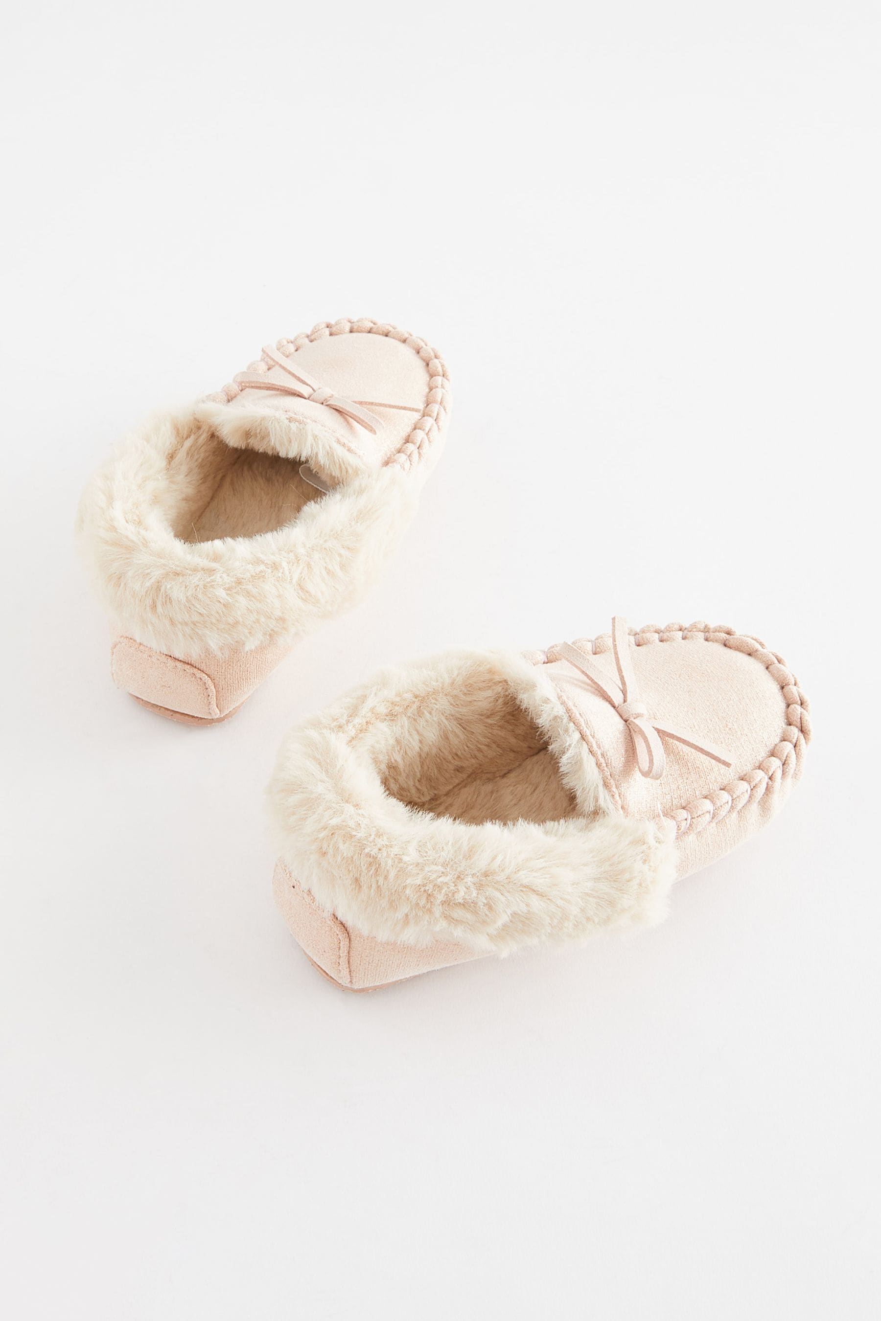 Pink Sparkle Moccasin Slippers