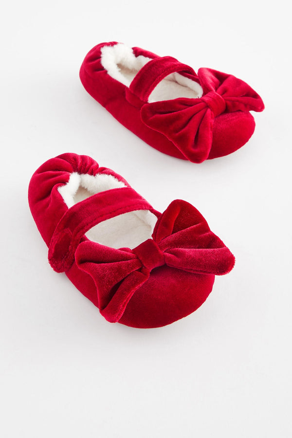 Red Bow Ballet Slippers