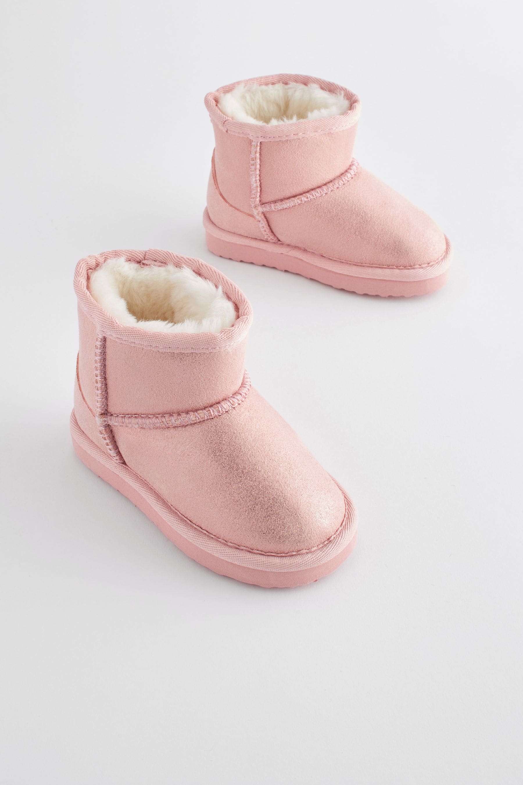 Pink Shimmer Slipper Boots