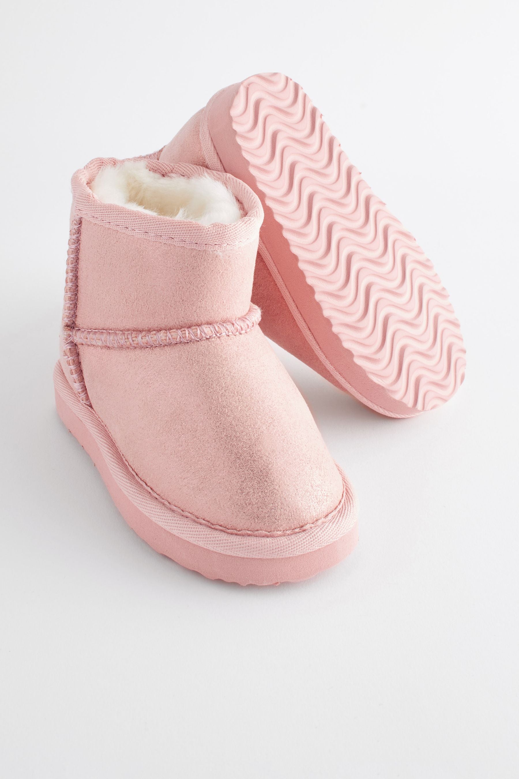 Pink Shimmer Slipper Boots