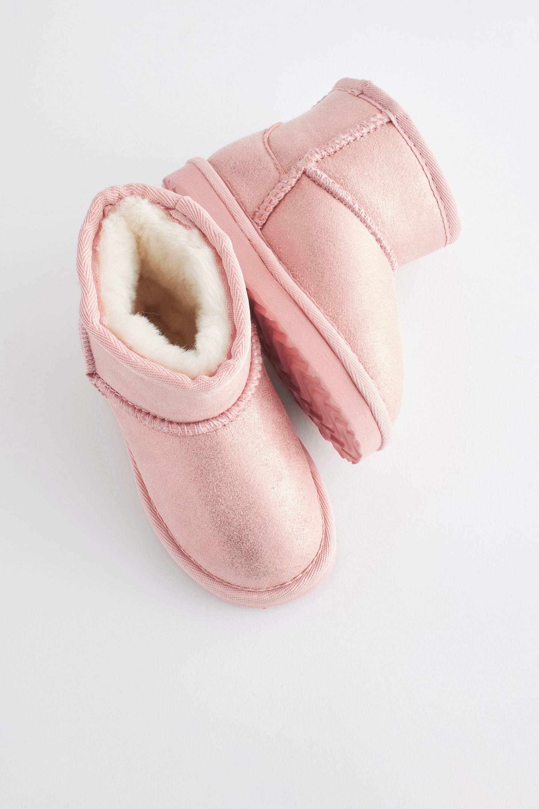 Pink Shimmer Slipper Boots